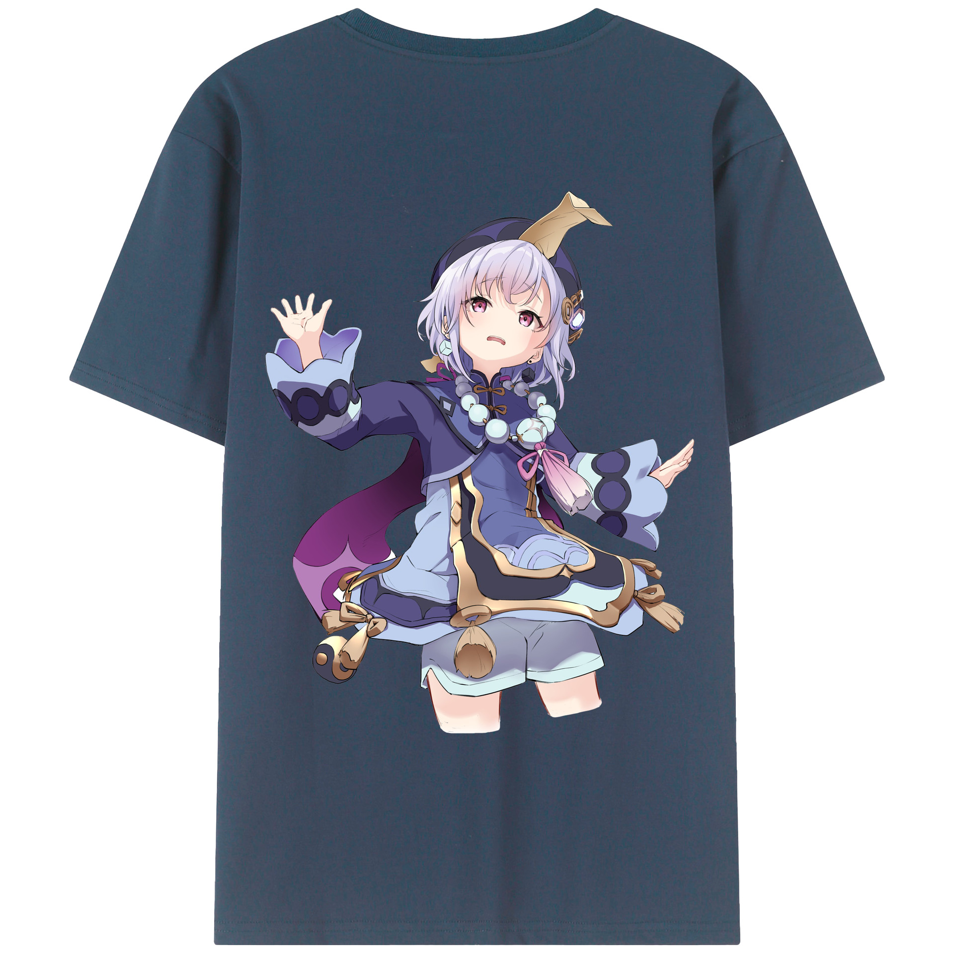 げんし神 七七 なな  genshin Nana 綿100％ メンズ半袖Tシャツ（バックプリント） 通気性