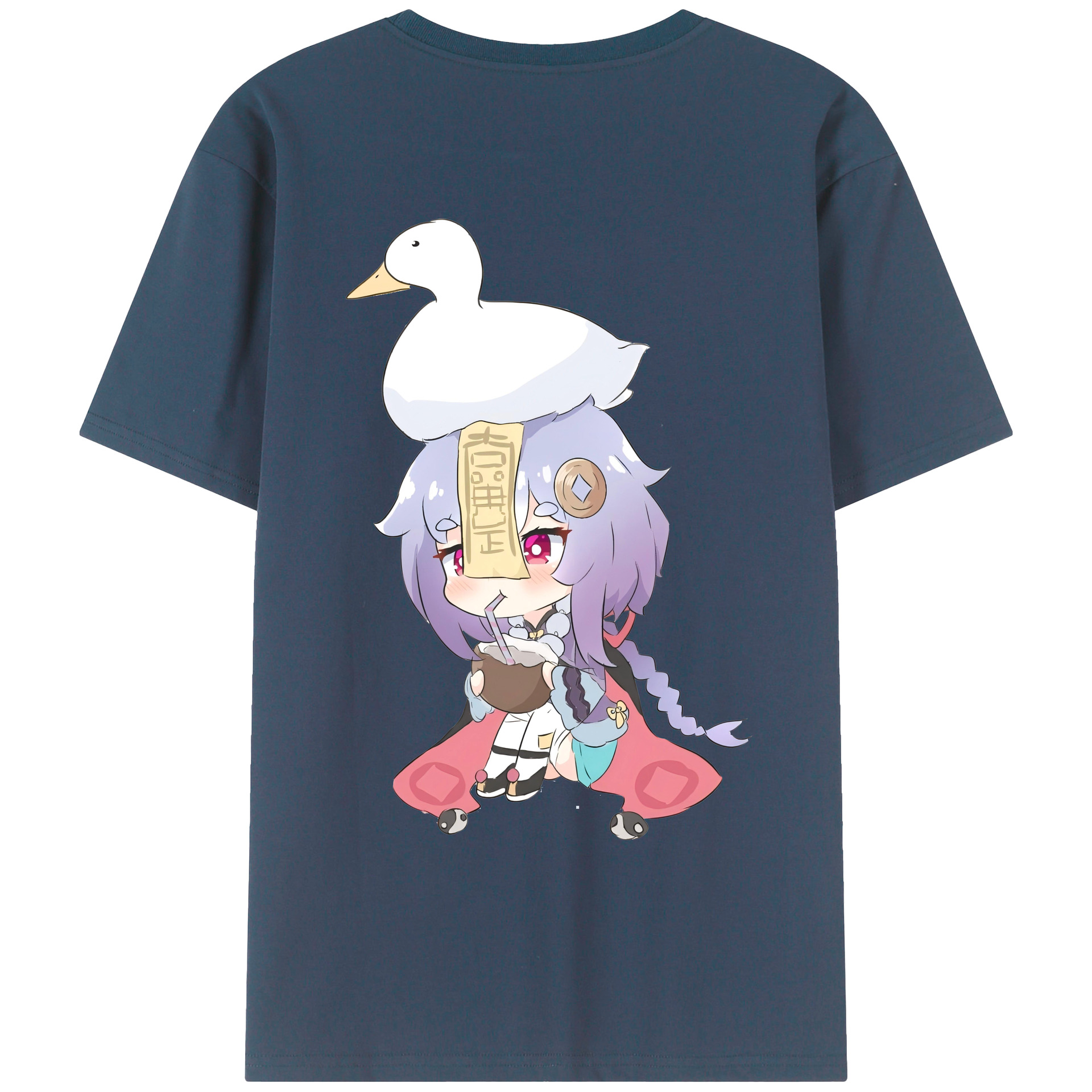 げんし神 七七 なな  genshin Nana 綿100％ メンズ半袖Tシャツ（バックプリント） 通気性