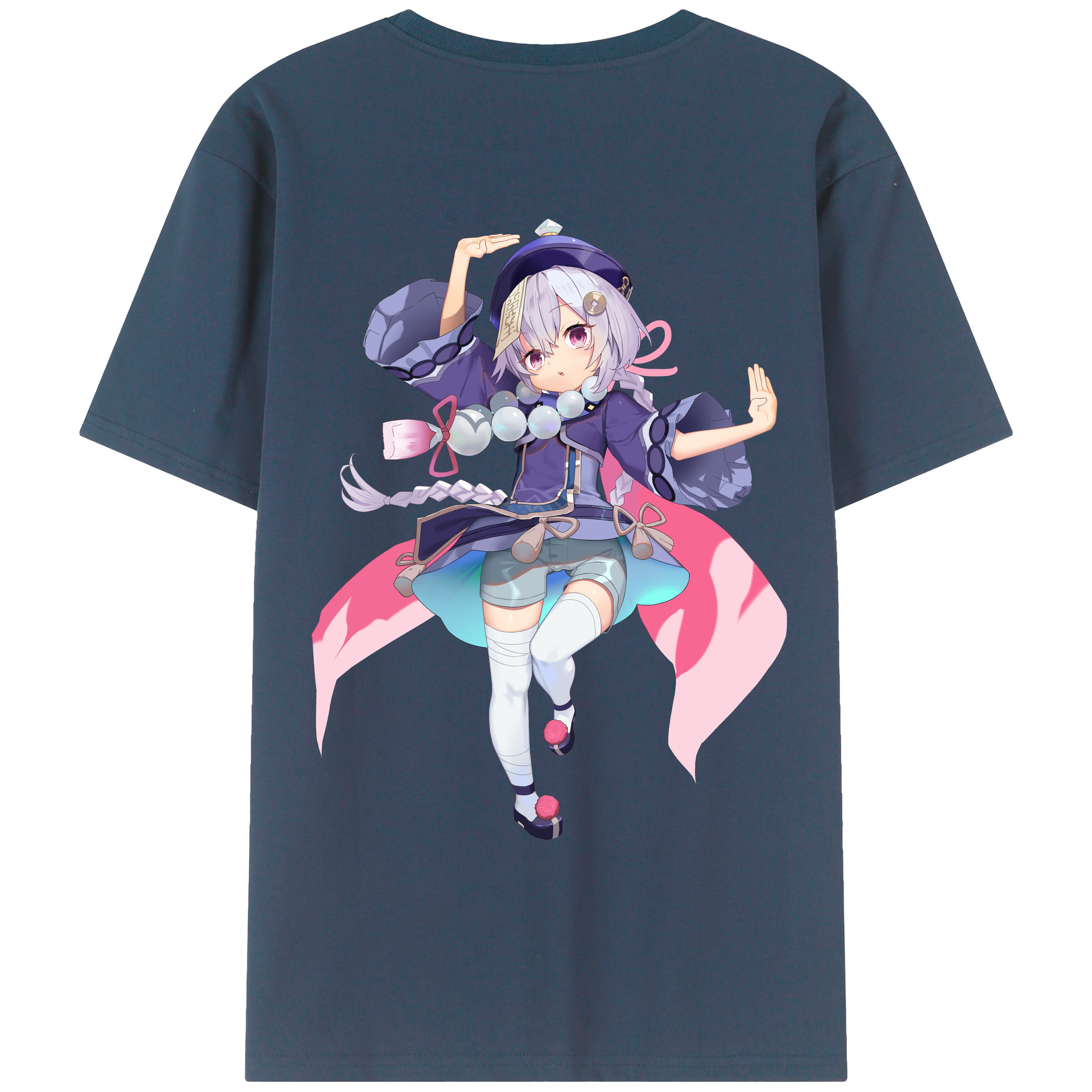 げんし神 七七 なな  genshin Nana 綿100％ メンズ半袖Tシャツ（バックプリント） 通気性