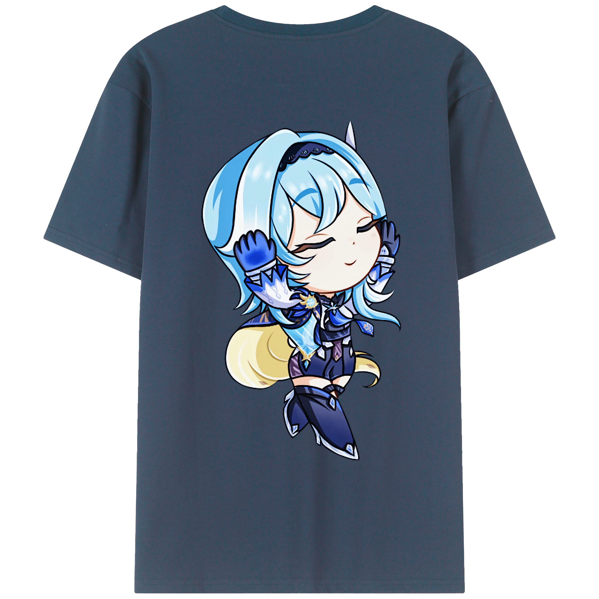 げんし神 优菈 ゆうら genshin Yūra 綿100％ メンズ半袖Tシャツ（バックプリント） 通気性