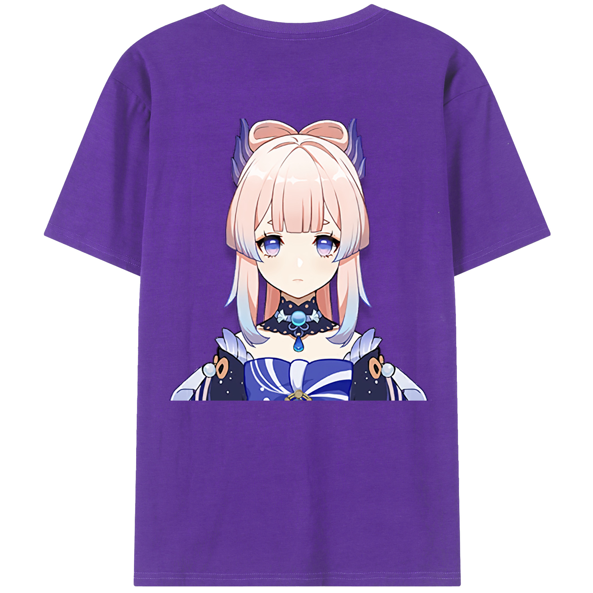 げんし神 珊瑚宮心海 サンゴノミヤ・ココミ genshin Sangonomiya Kokomi 綿100％ メンズ半袖Tシャツ（バックプリント） 通気性