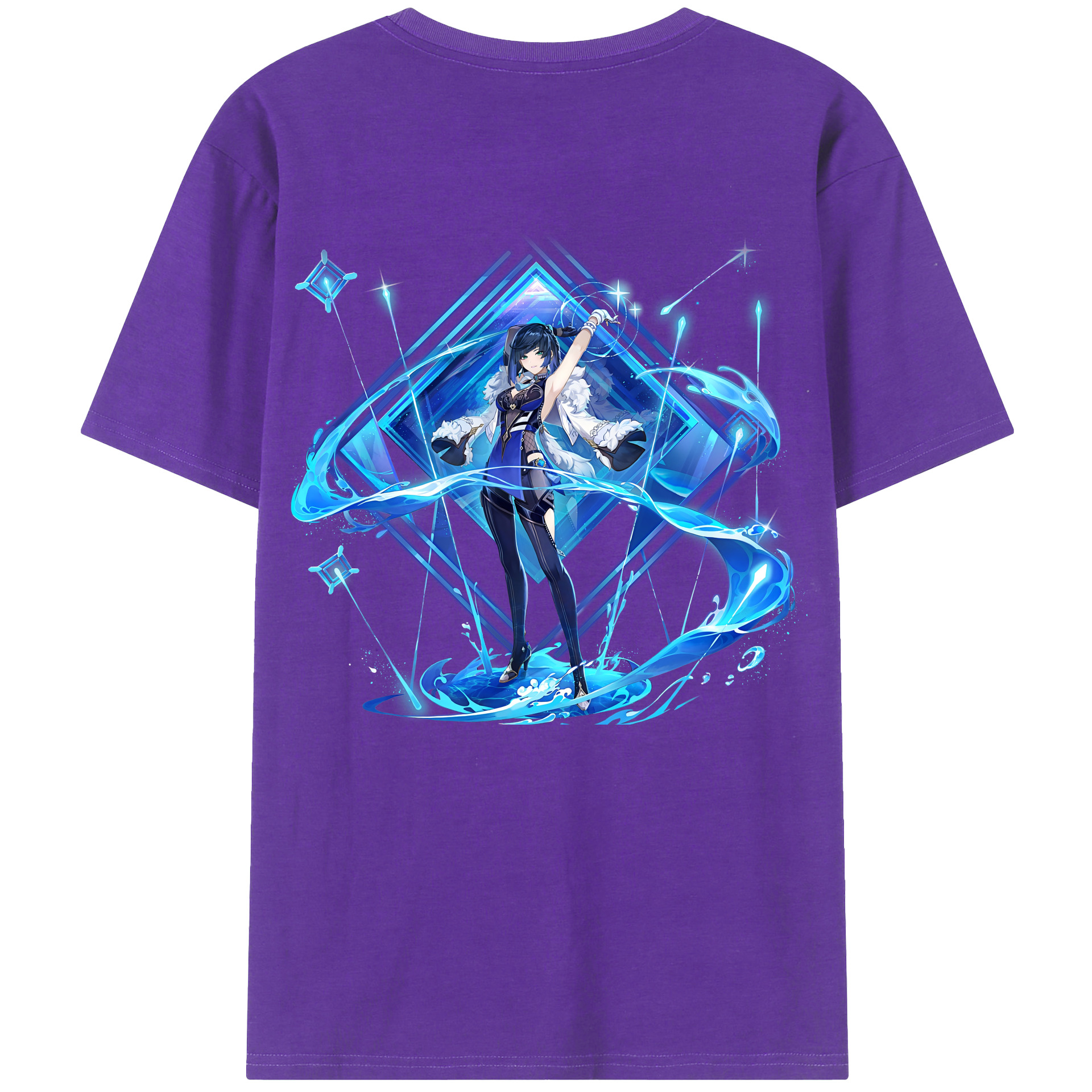 げんし神 夜兰 やらん genshin Yaran 綿100％ メンズ半袖Tシャツ（バックプリント） 通気性