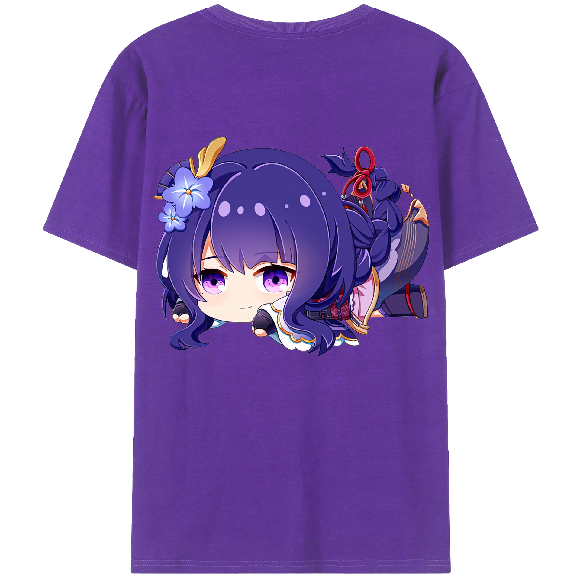 げんし神 雷電将軍 らいでんしょうぐん genshin Raiden Shogun 綿100％ メンズ半袖Tシャツ（バックプリント） 通気性