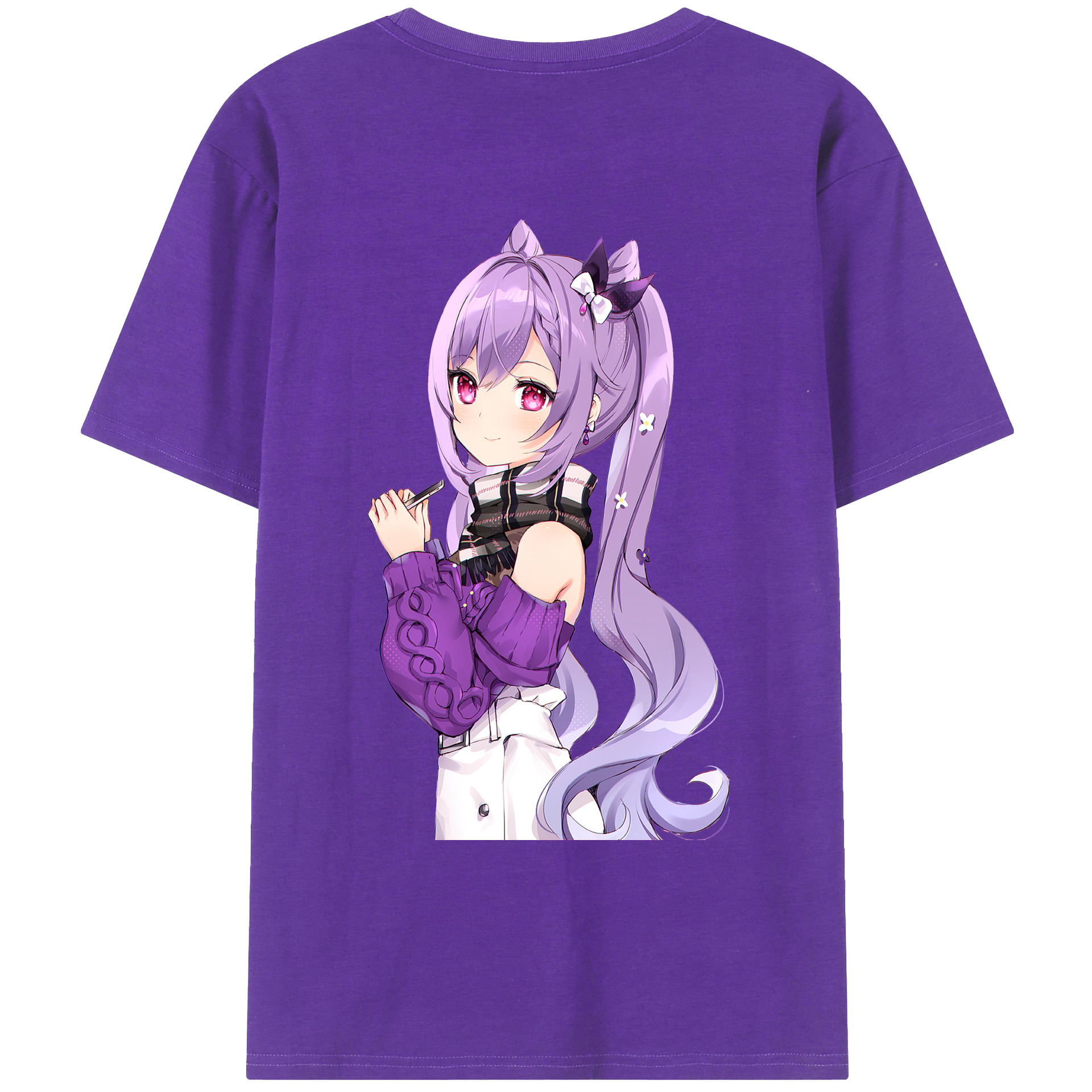 げんし神 刻晴 こくせい genshin Kokusei 綿100％ メンズ半袖Tシャツ（バックプリント） 通気性