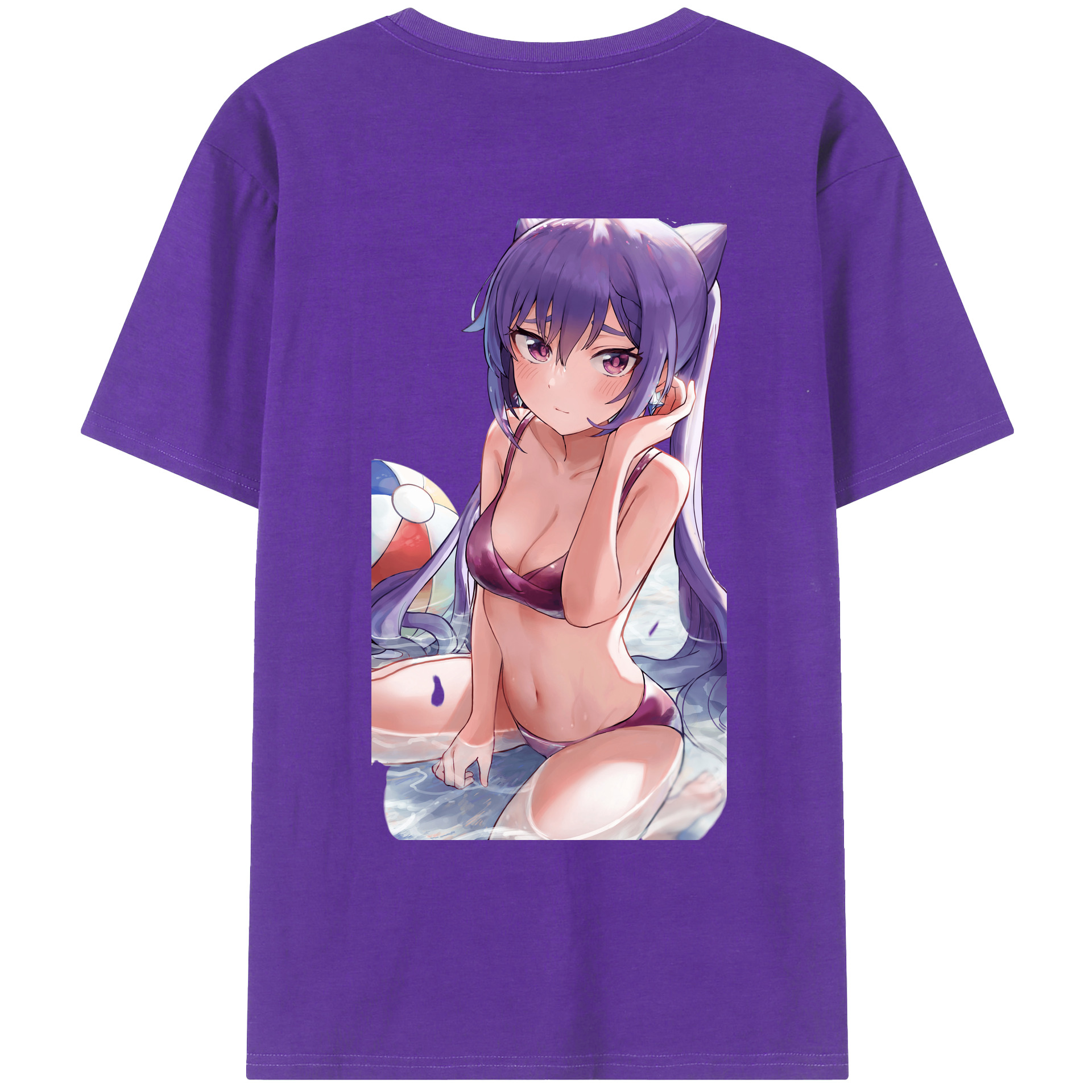 げんし神 刻晴 こくせい genshin Kokusei 綿100％ メンズ半袖Tシャツ（バックプリント） 通気性