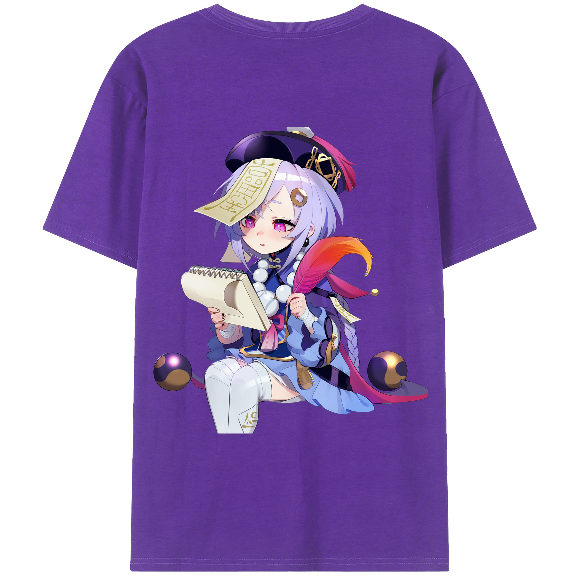 げんし神 七七 なな  genshin Nana 綿100％ メンズ半袖Tシャツ（バックプリント） 通気性