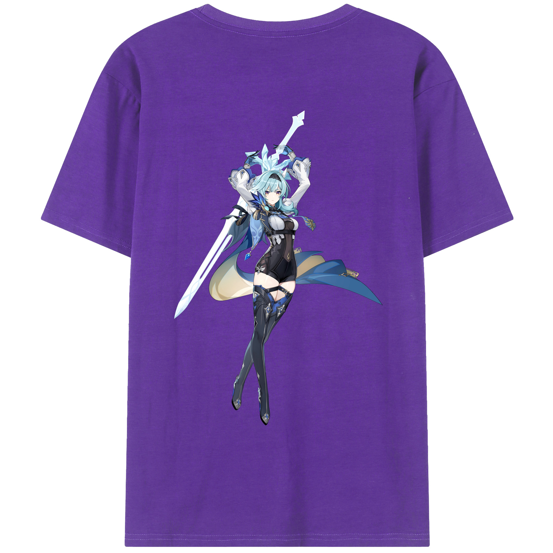 げんし神 优菈 ゆうら genshin Yūra 綿100％ メンズ半袖Tシャツ（バックプリント） 通気性