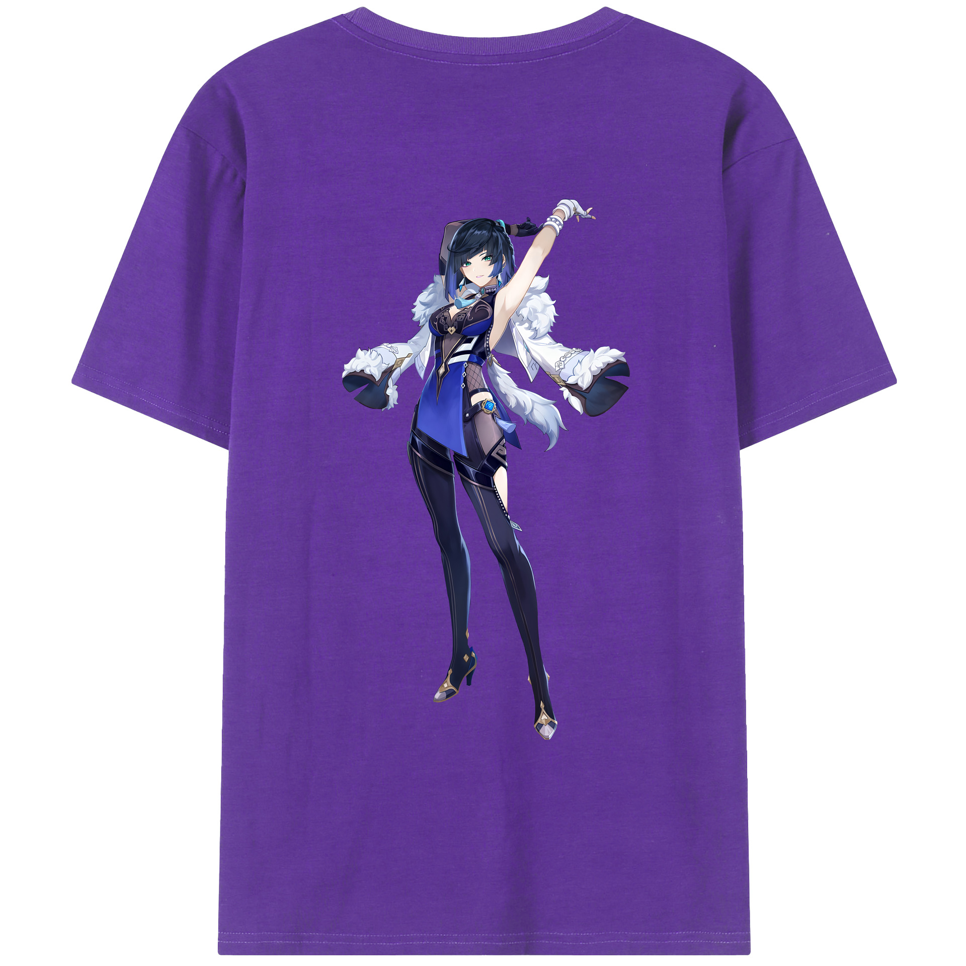げんし神 夜兰 やらん genshin Yaran 綿100％ メンズ半袖Tシャツ（バックプリント） 通気性
