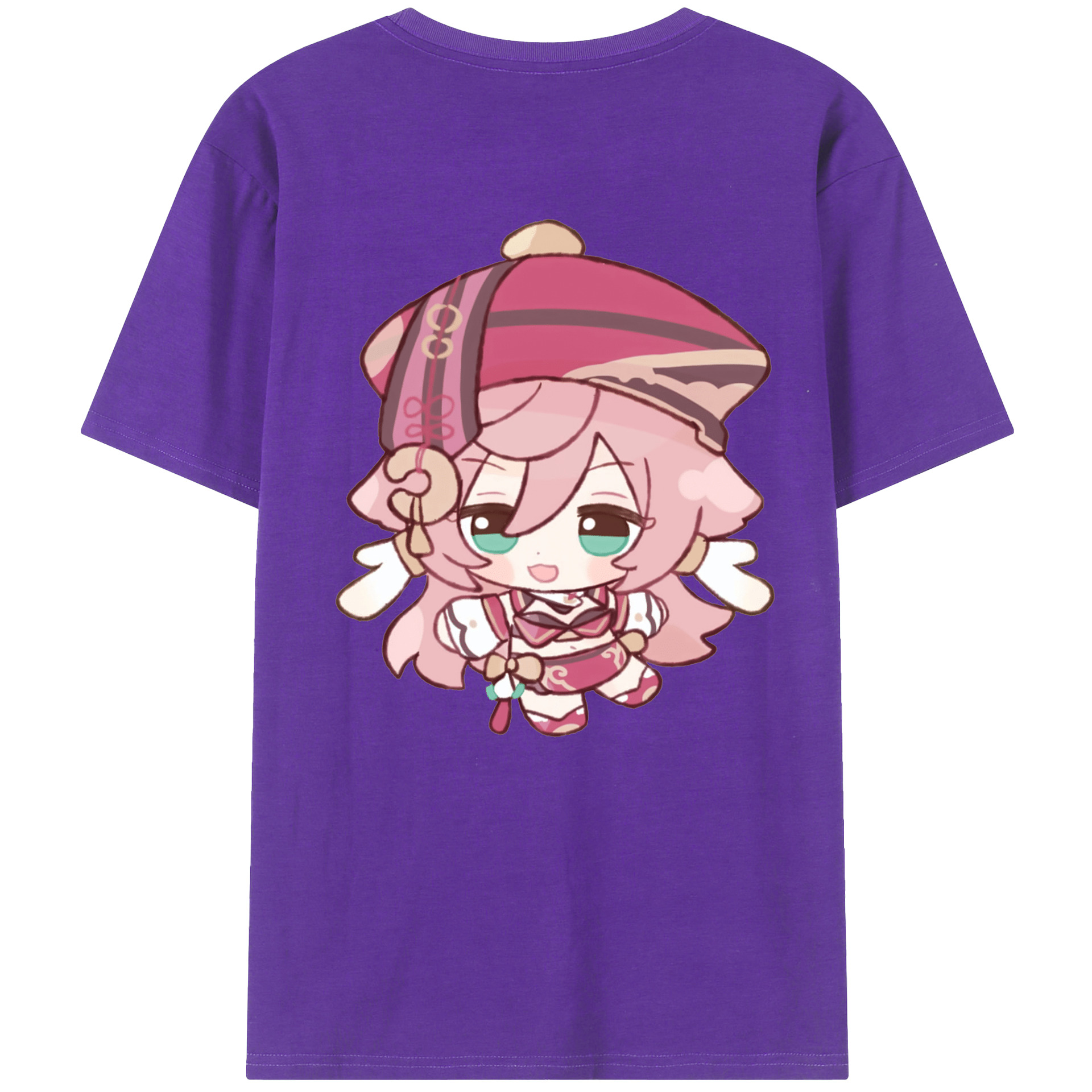げんし神 ヤンフェイ genshin Yanfei 綿100％ メンズ半袖Tシャツ（バックプリント） 通気性