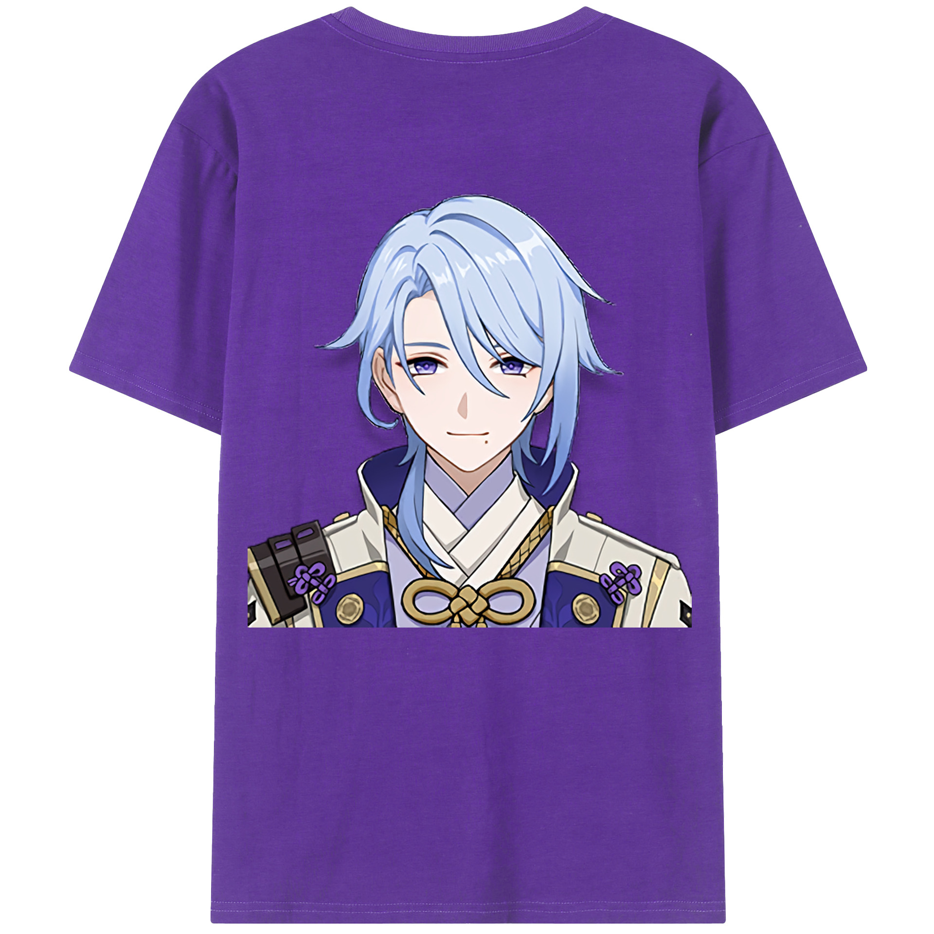 げんし神 神里綾人 かみさとあやと genshin Kamisato Ayato 綿100％ メンズ半袖Tシャツ（バックプリント） 通気性