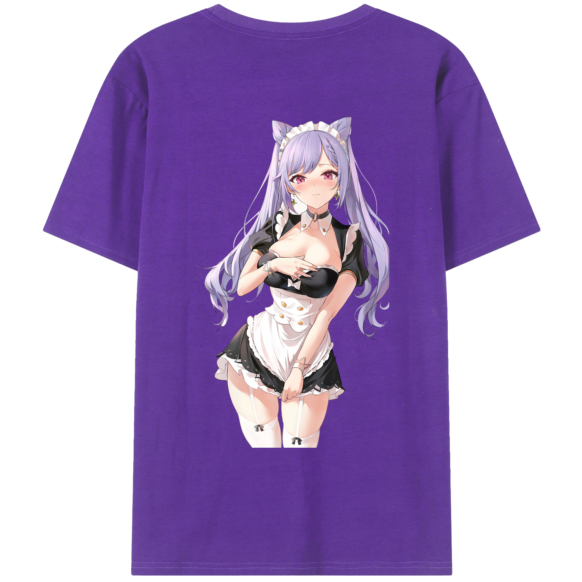 げんし神 刻晴 こくせい genshin Kokusei 綿100％ メンズ半袖Tシャツ（バックプリント） 通気性
