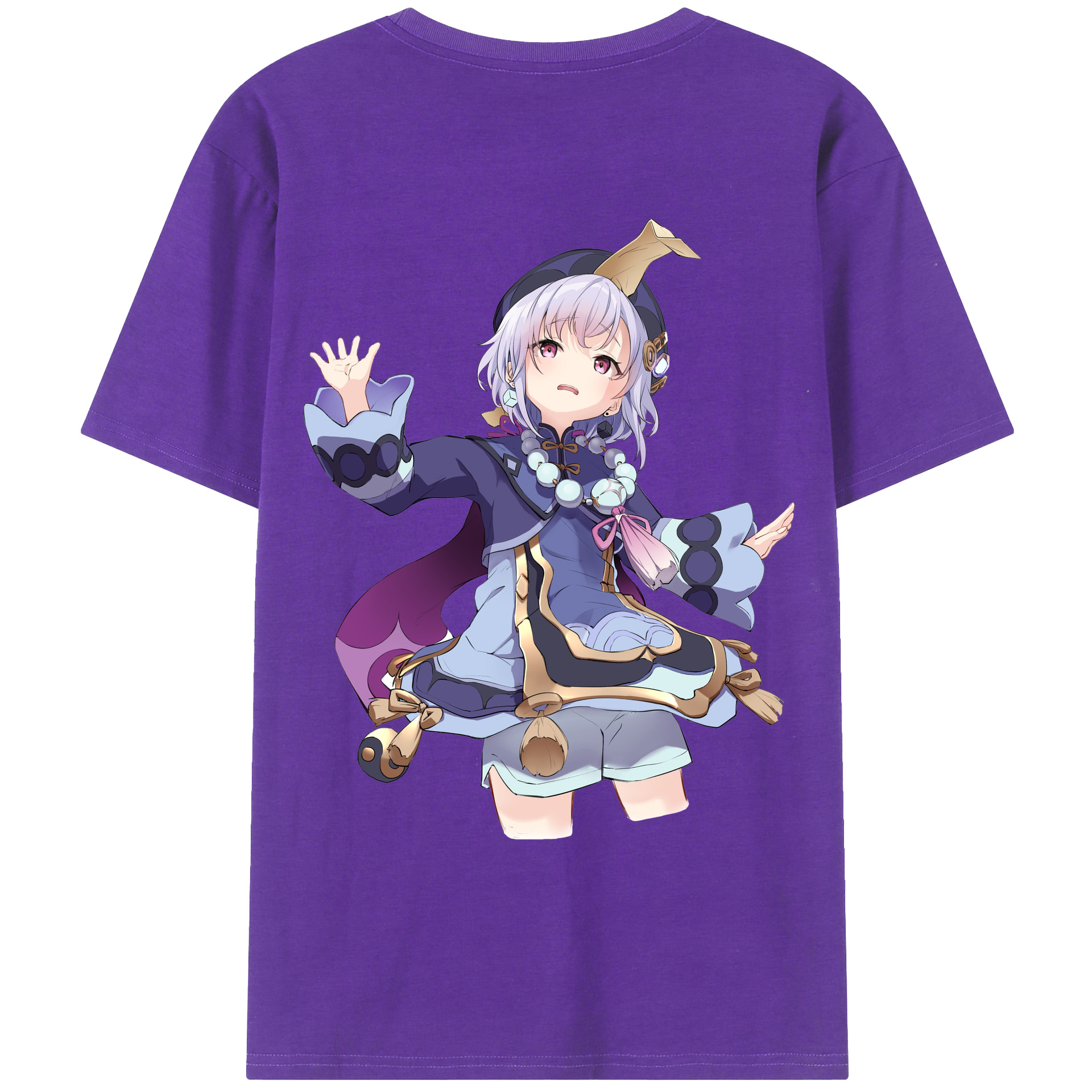 げんし神 七七 なな  genshin Nana 綿100％ メンズ半袖Tシャツ（バックプリント） 通気性