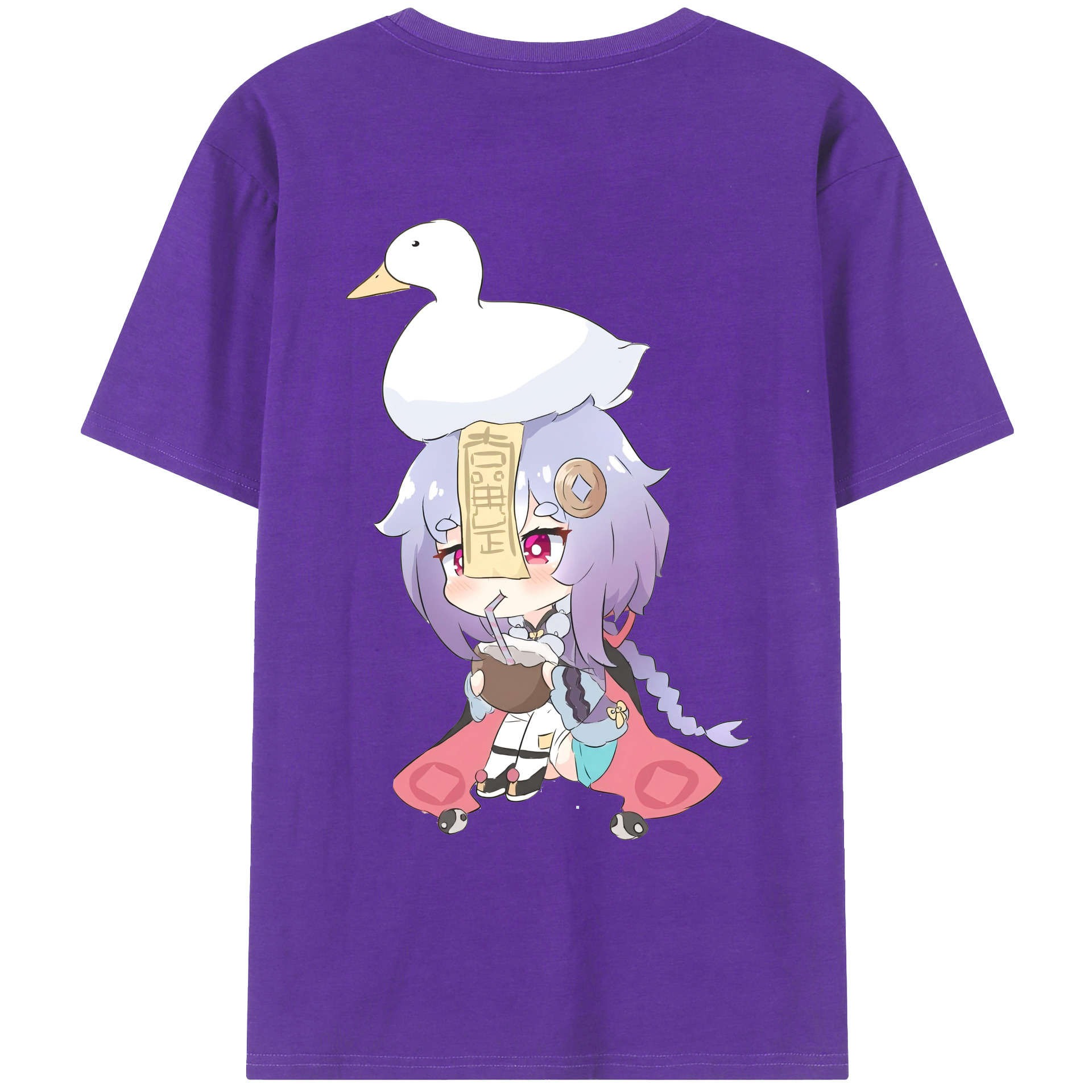 げんし神 七七 なな  genshin Nana 綿100％ メンズ半袖Tシャツ（バックプリント） 通気性
