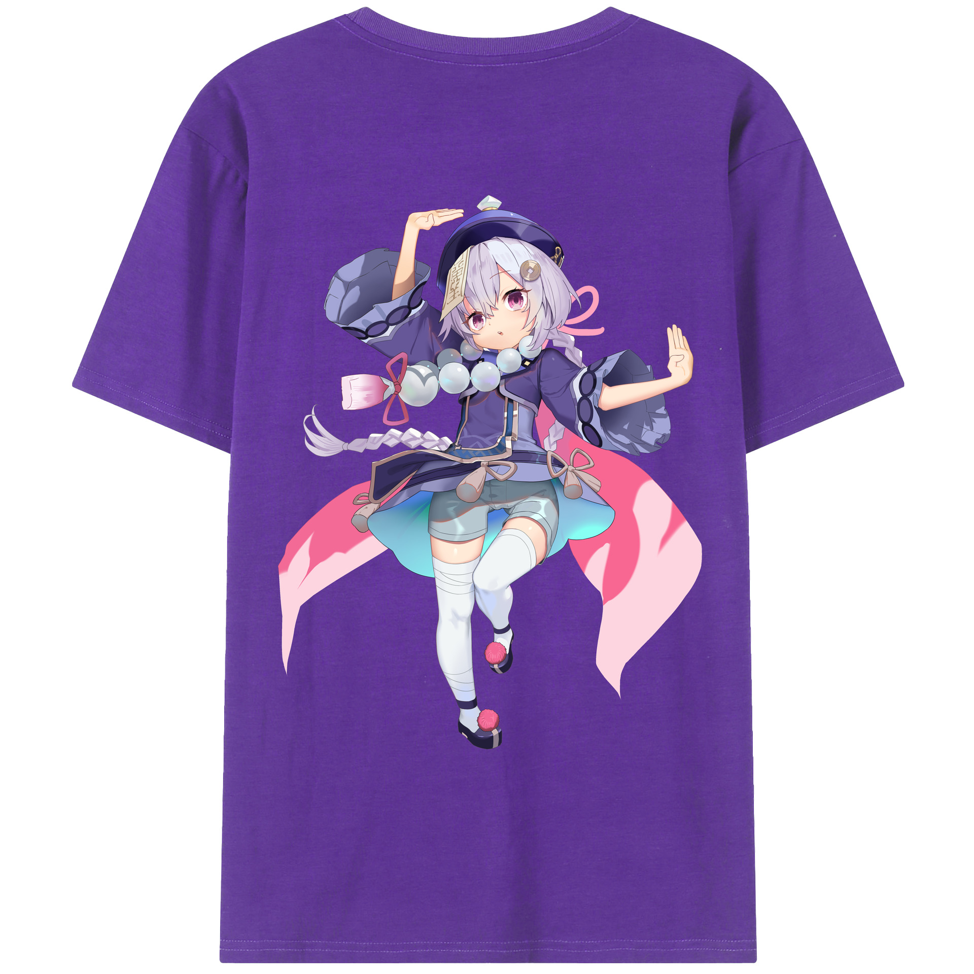 げんし神 七七 なな  genshin Nana 綿100％ メンズ半袖Tシャツ（バックプリント） 通気性