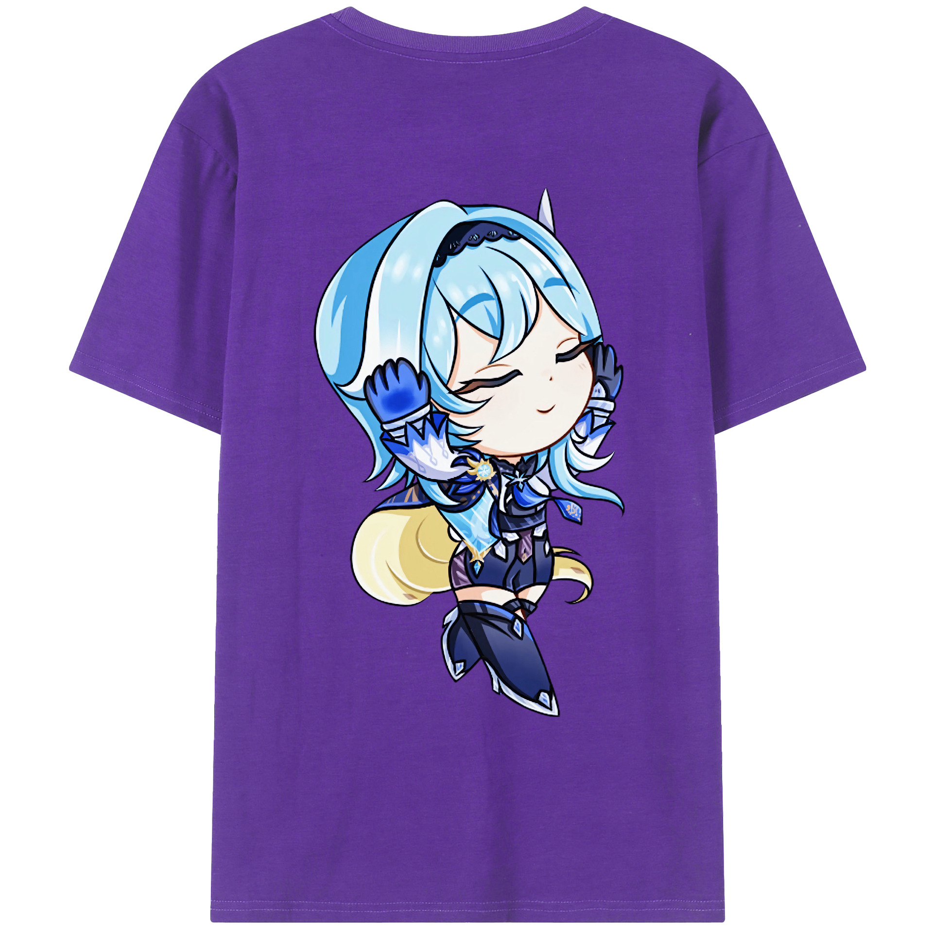 げんし神 优菈 ゆうら genshin Yūra 綿100％ メンズ半袖Tシャツ（バックプリント） 通気性