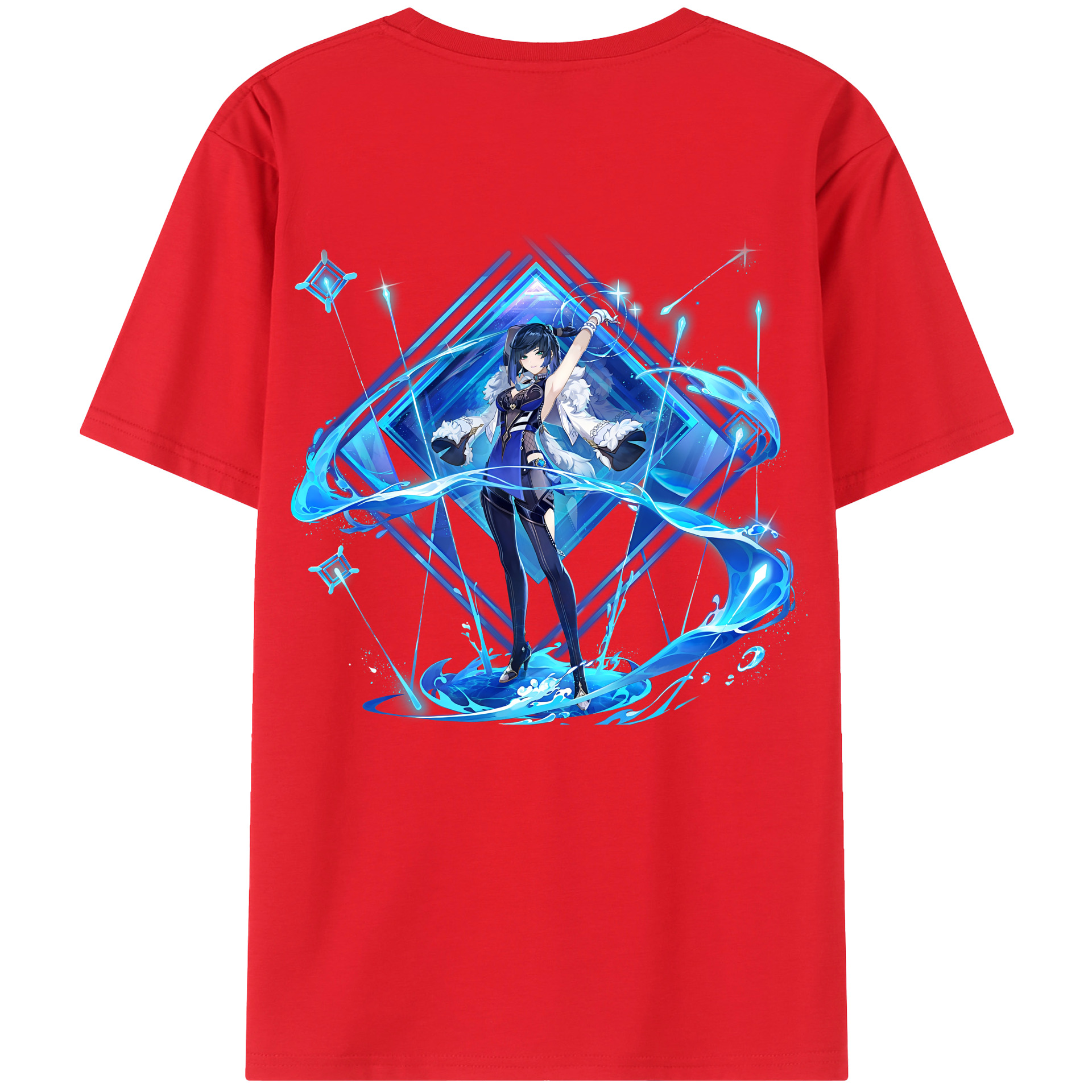 げんし神 夜兰 やらん genshin Yaran 綿100％ メンズ半袖Tシャツ（バックプリント） 通気性