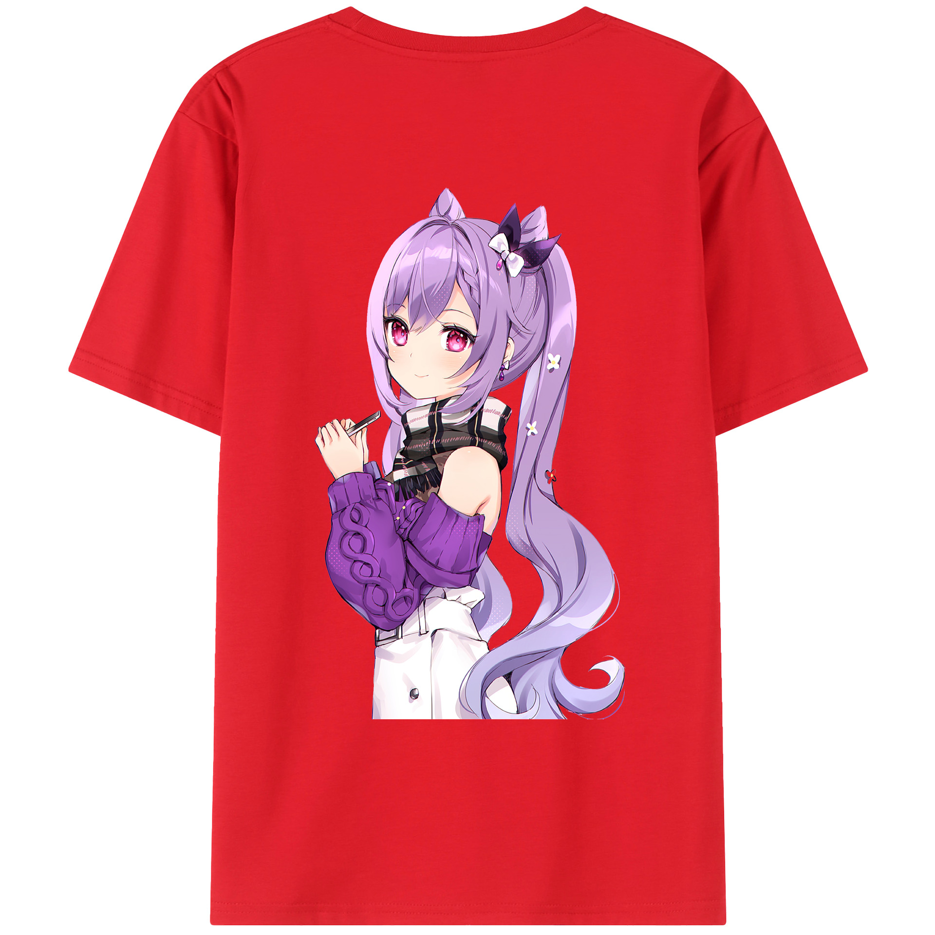 げんし神 刻晴 こくせい genshin Kokusei 綿100％ メンズ半袖Tシャツ（バックプリント） 通気性