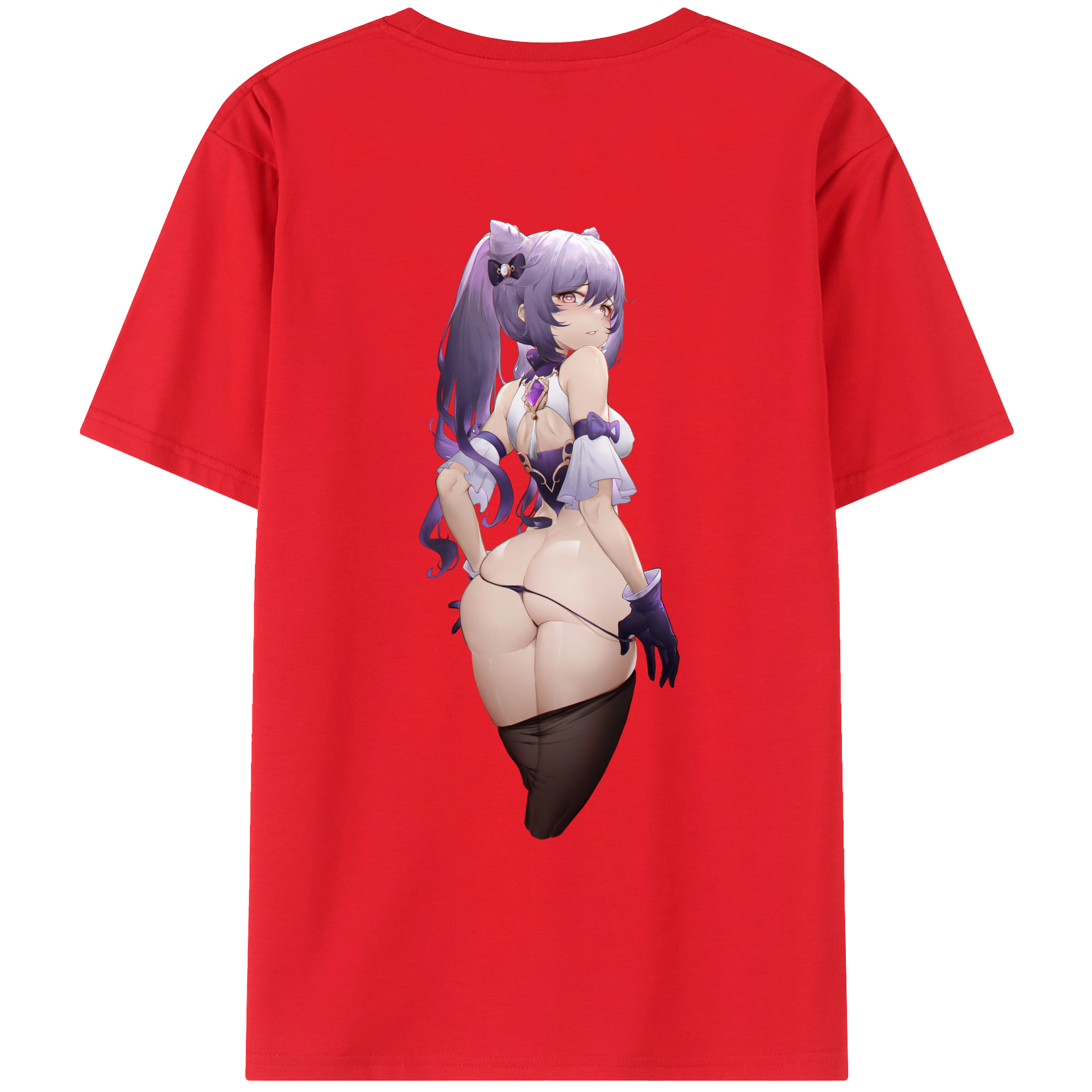げんし神 刻晴 こくせい genshin Kokusei 綿100％ メンズ半袖Tシャツ（バックプリント） 通気性