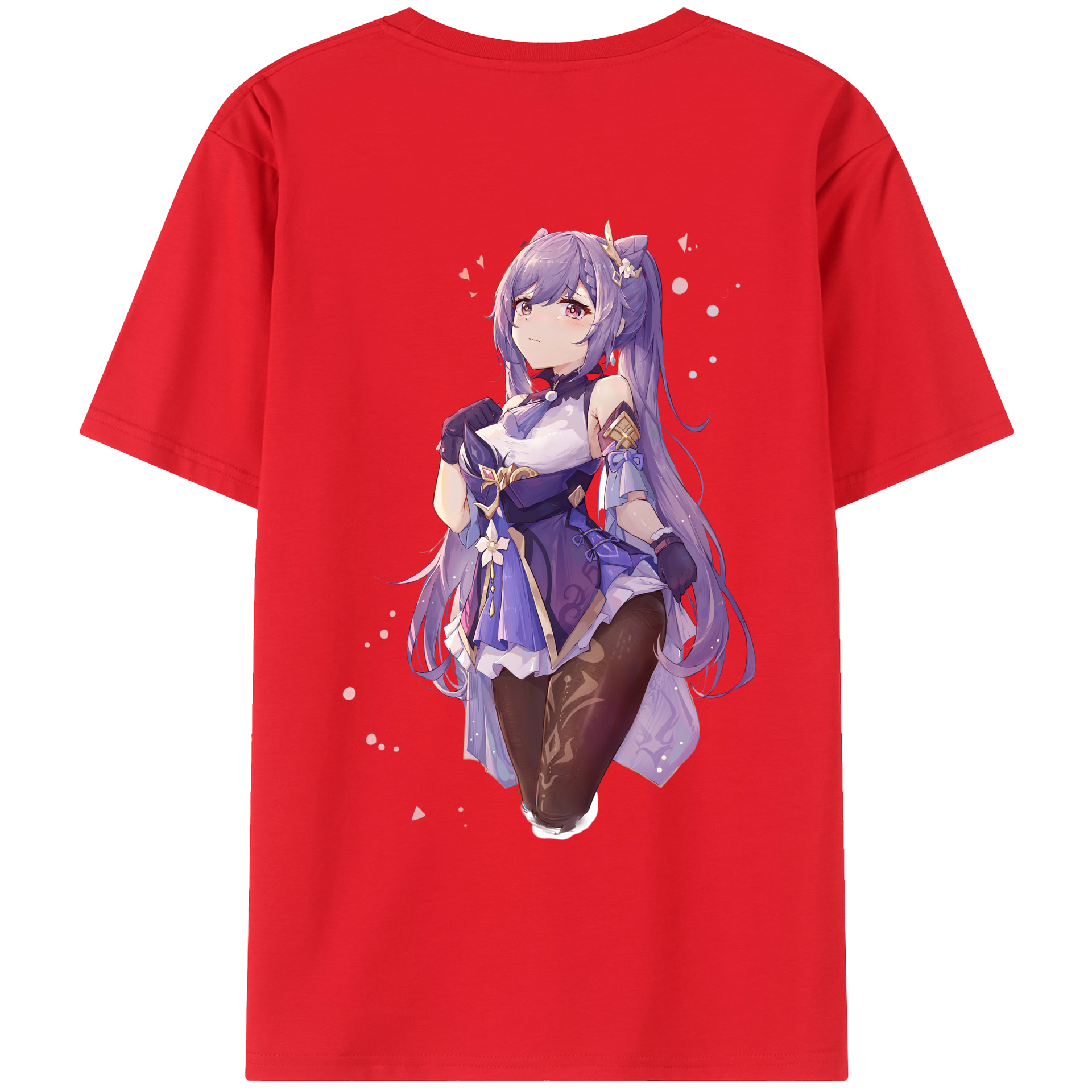 げんし神 刻晴 こくせい genshin Kokusei 綿100％ メンズ半袖Tシャツ（バックプリント） 通気性