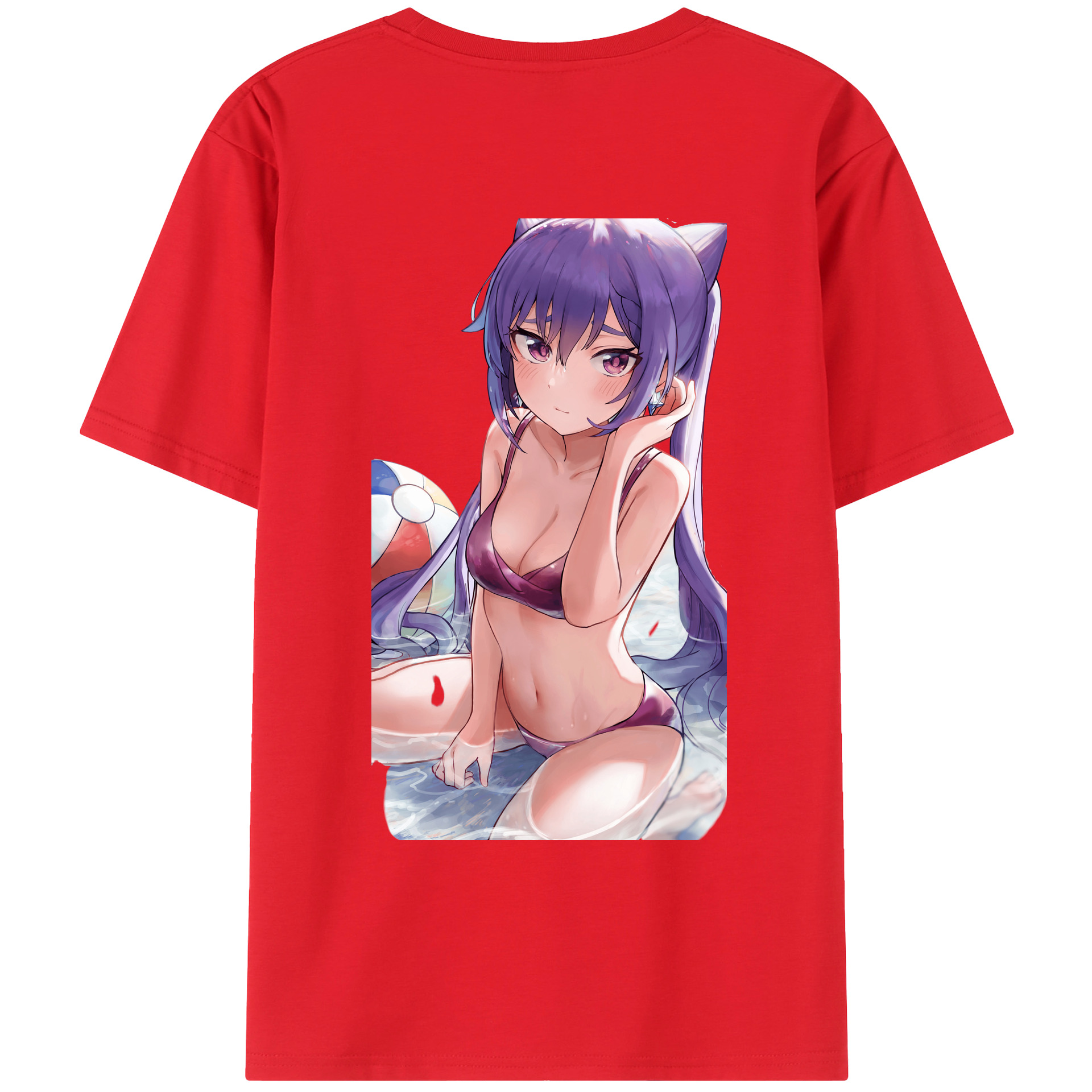 げんし神 刻晴 こくせい genshin Kokusei 綿100％ メンズ半袖Tシャツ（バックプリント） 通気性
