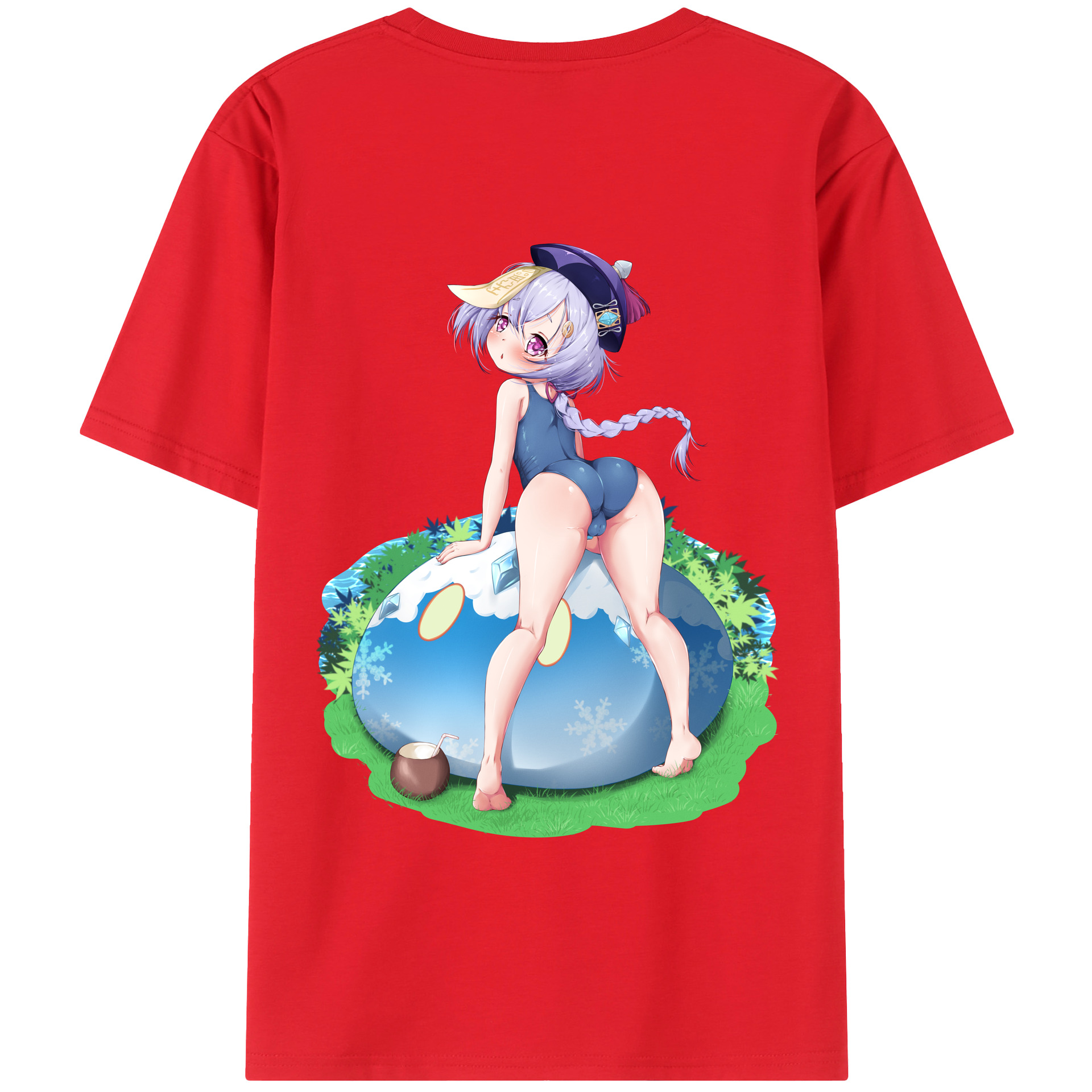 げんし神 七七 なな  genshin Nana 綿100％ メンズ半袖Tシャツ（バックプリント） 通気性