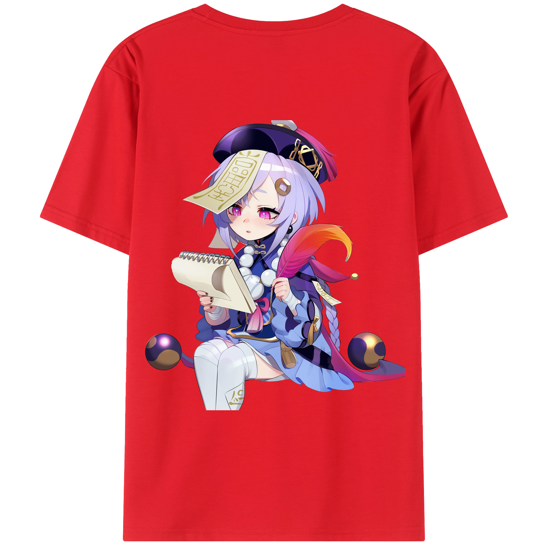 げんし神 七七 なな  genshin Nana 綿100％ メンズ半袖Tシャツ（バックプリント） 通気性