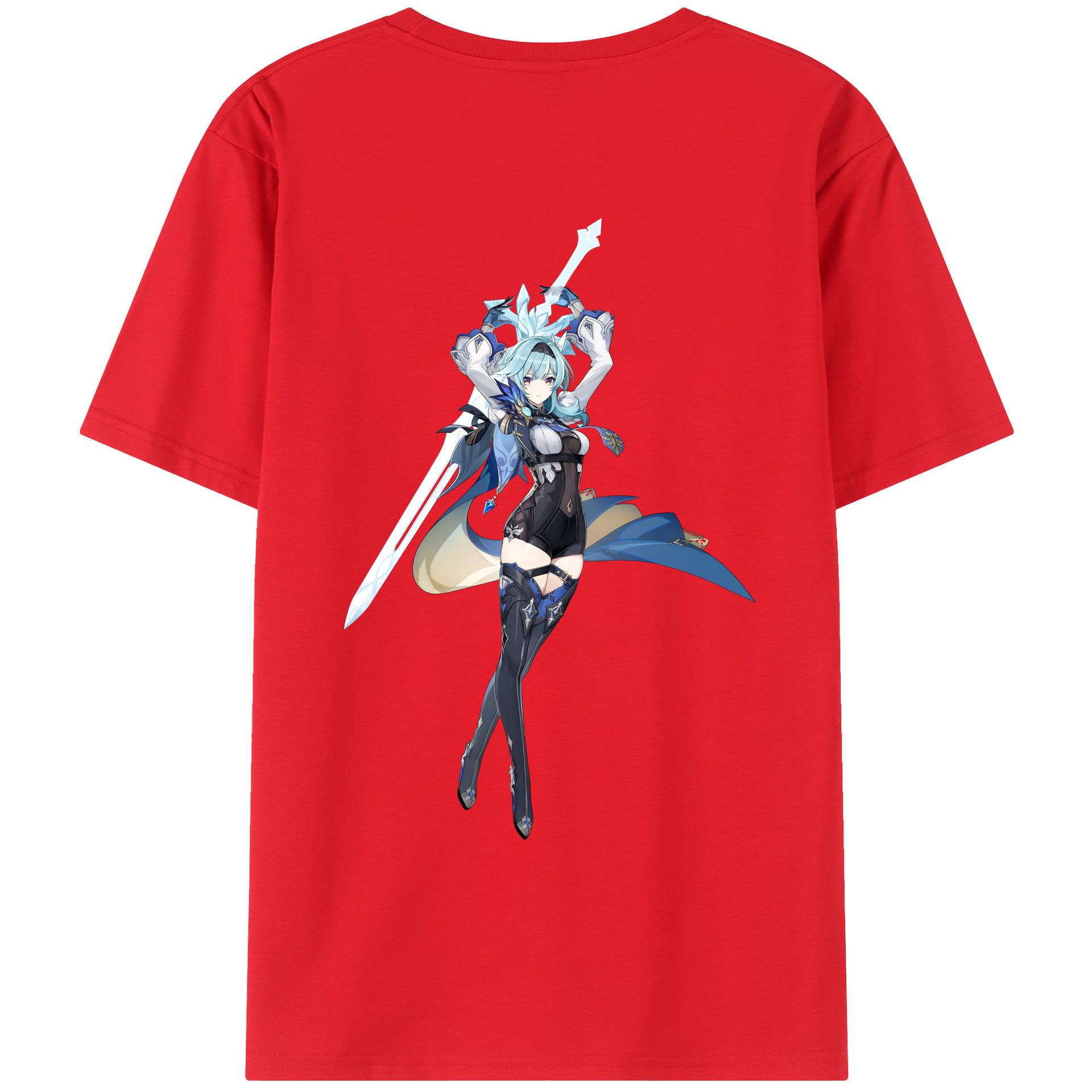 げんし神 优菈 ゆうら genshin Yūra 綿100％ メンズ半袖Tシャツ（バックプリント） 通気性