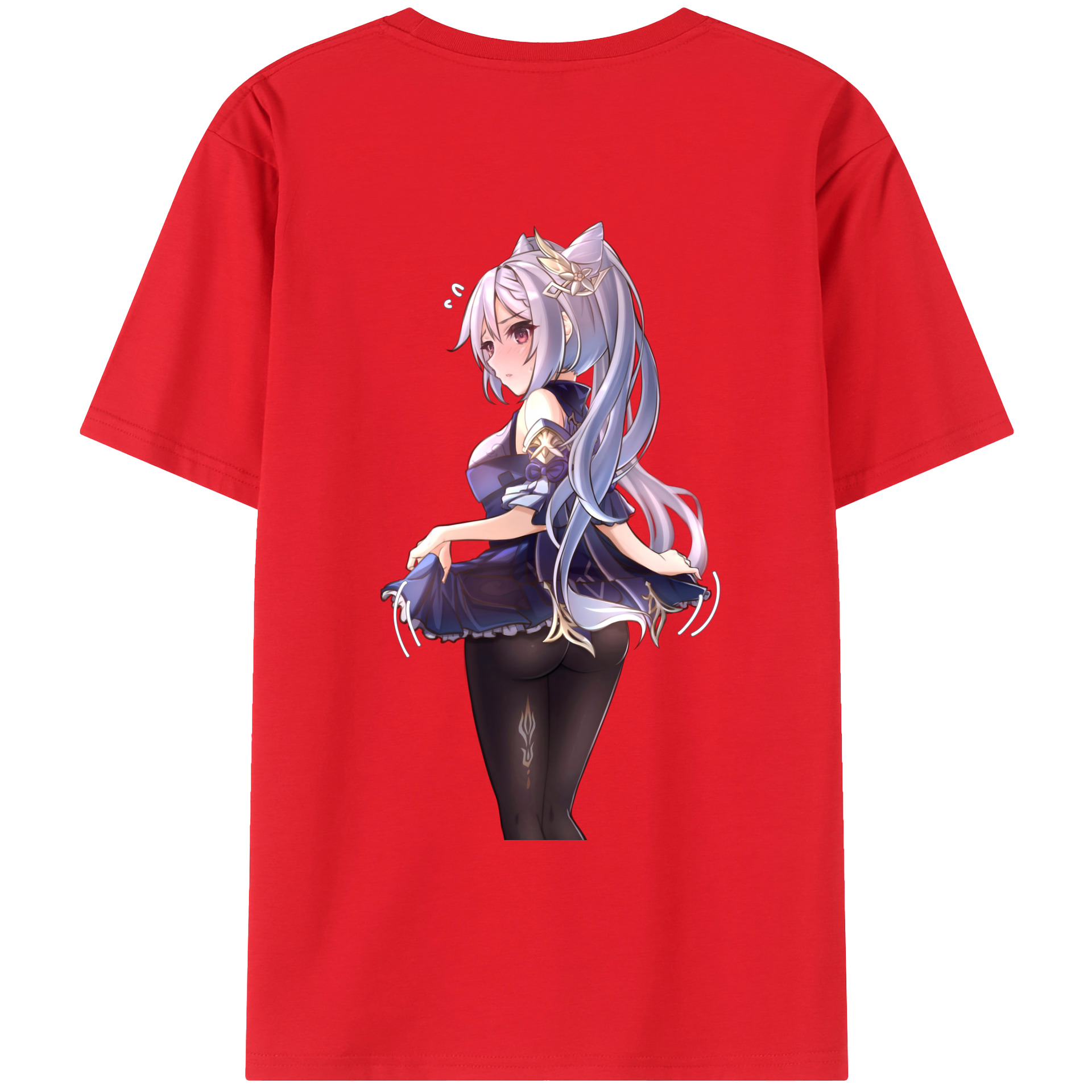 げんし神 刻晴 こくせい genshin Kokusei 綿100％ メンズ半袖Tシャツ（バックプリント） 通気性