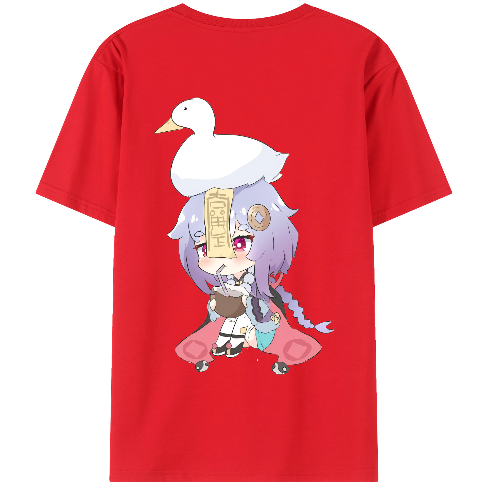 げんし神 七七 なな  genshin Nana 綿100％ メンズ半袖Tシャツ（バックプリント） 通気性