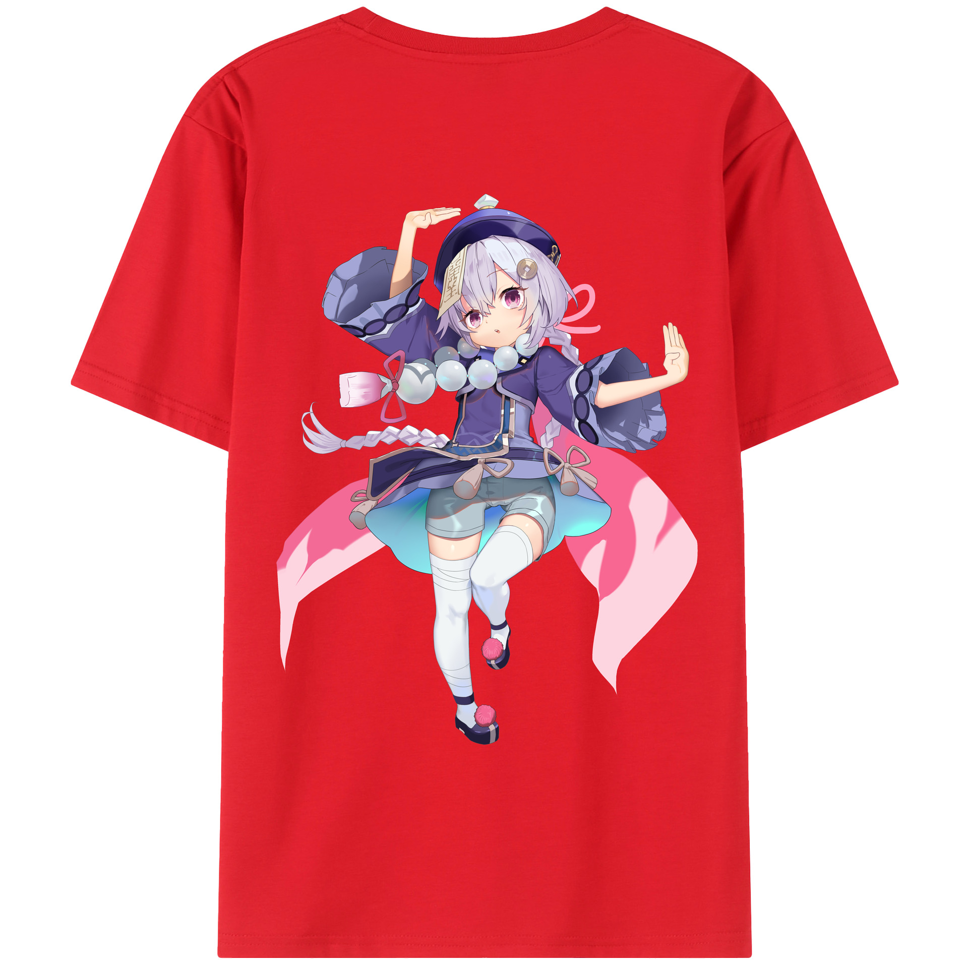 げんし神 七七 なな  genshin Nana 綿100％ メンズ半袖Tシャツ（バックプリント） 通気性