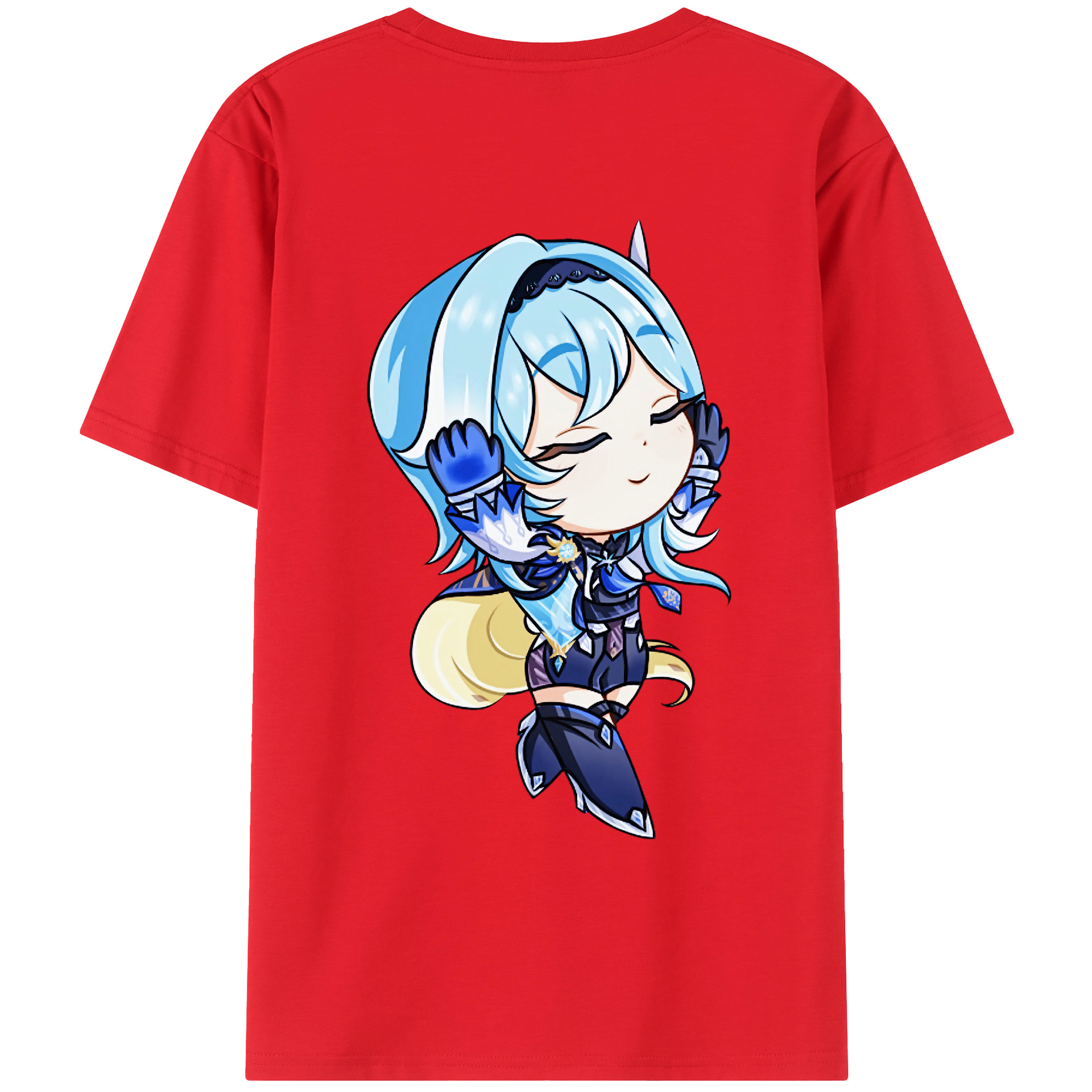 げんし神 优菈 ゆうら genshin Yūra 綿100％ メンズ半袖Tシャツ（バックプリント） 通気性
