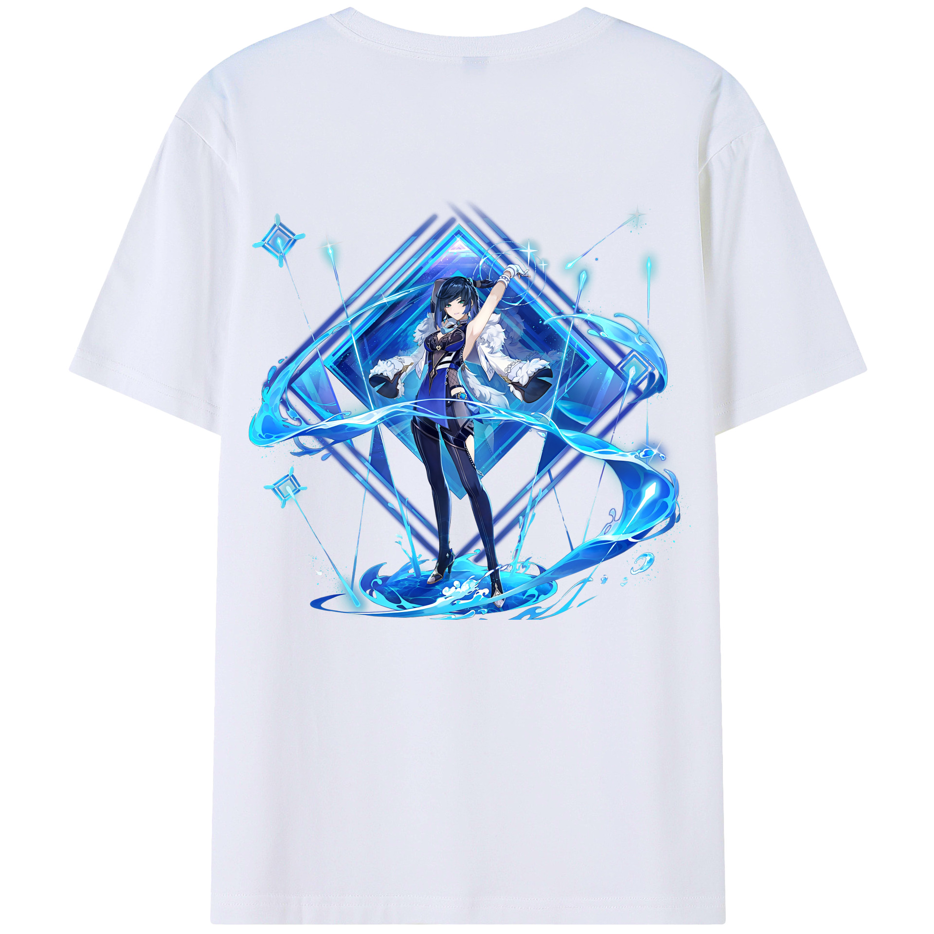 げんし神 夜兰 やらん genshin Yaran 綿100％ メンズ半袖Tシャツ（バックプリント） 通気性