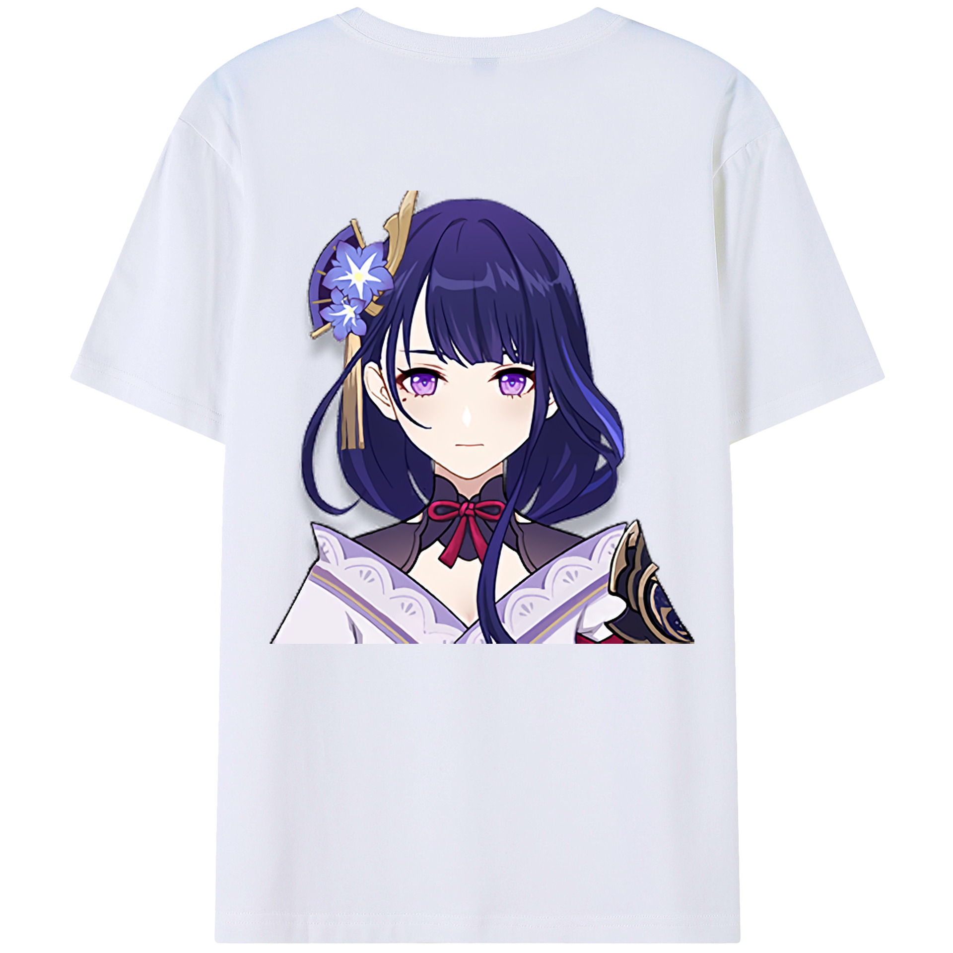 げんし神 雷電将軍 らいでんしょうぐん genshin Raiden Shogun 綿100％ メンズ半袖Tシャツ（バックプリント） 通気性