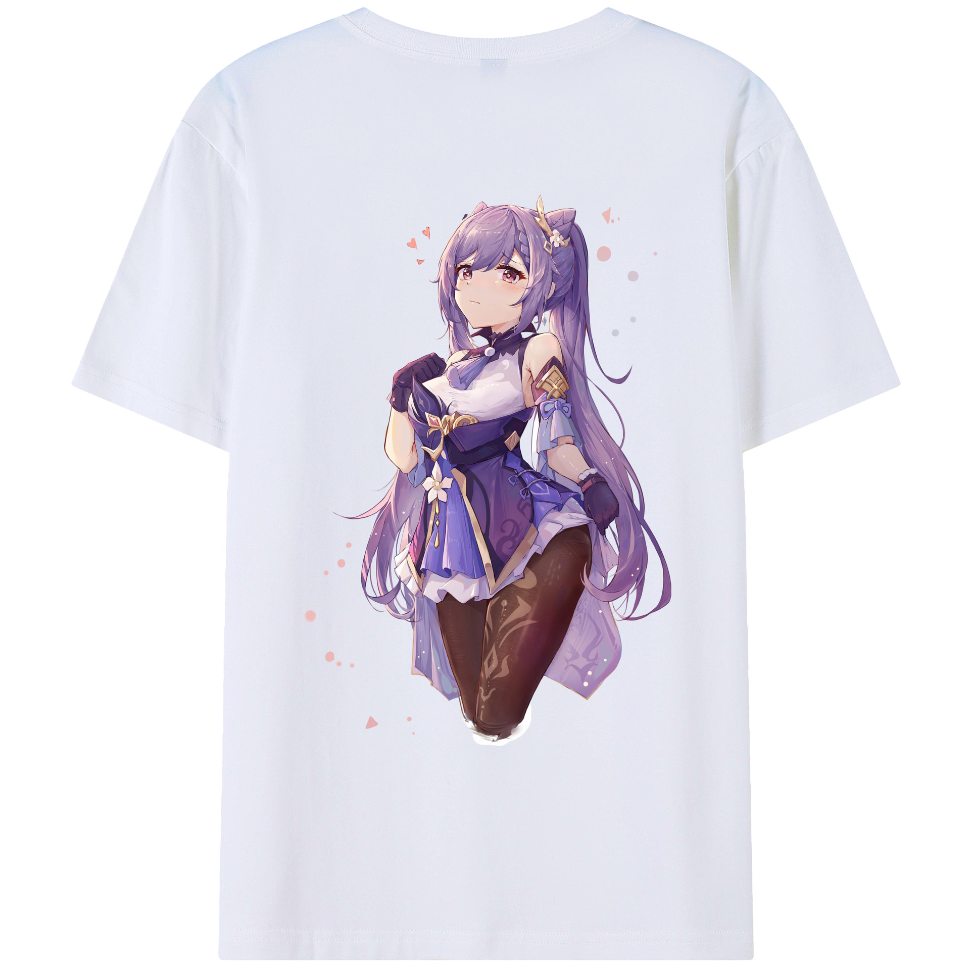 げんし神 刻晴 こくせい genshin Kokusei 綿100％ メンズ半袖Tシャツ（バックプリント） 通気性