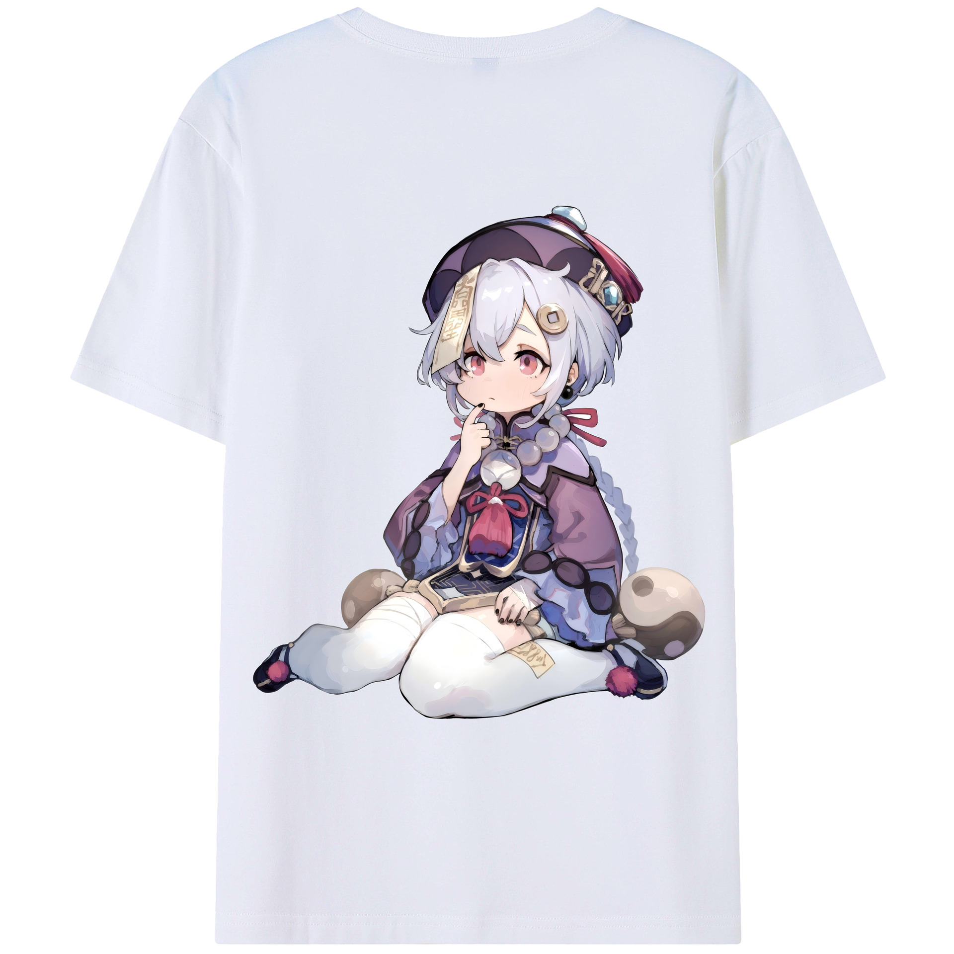 げんし神 七七 なな  genshin Nana 綿100％ メンズ半袖Tシャツ（バックプリント） 通気性