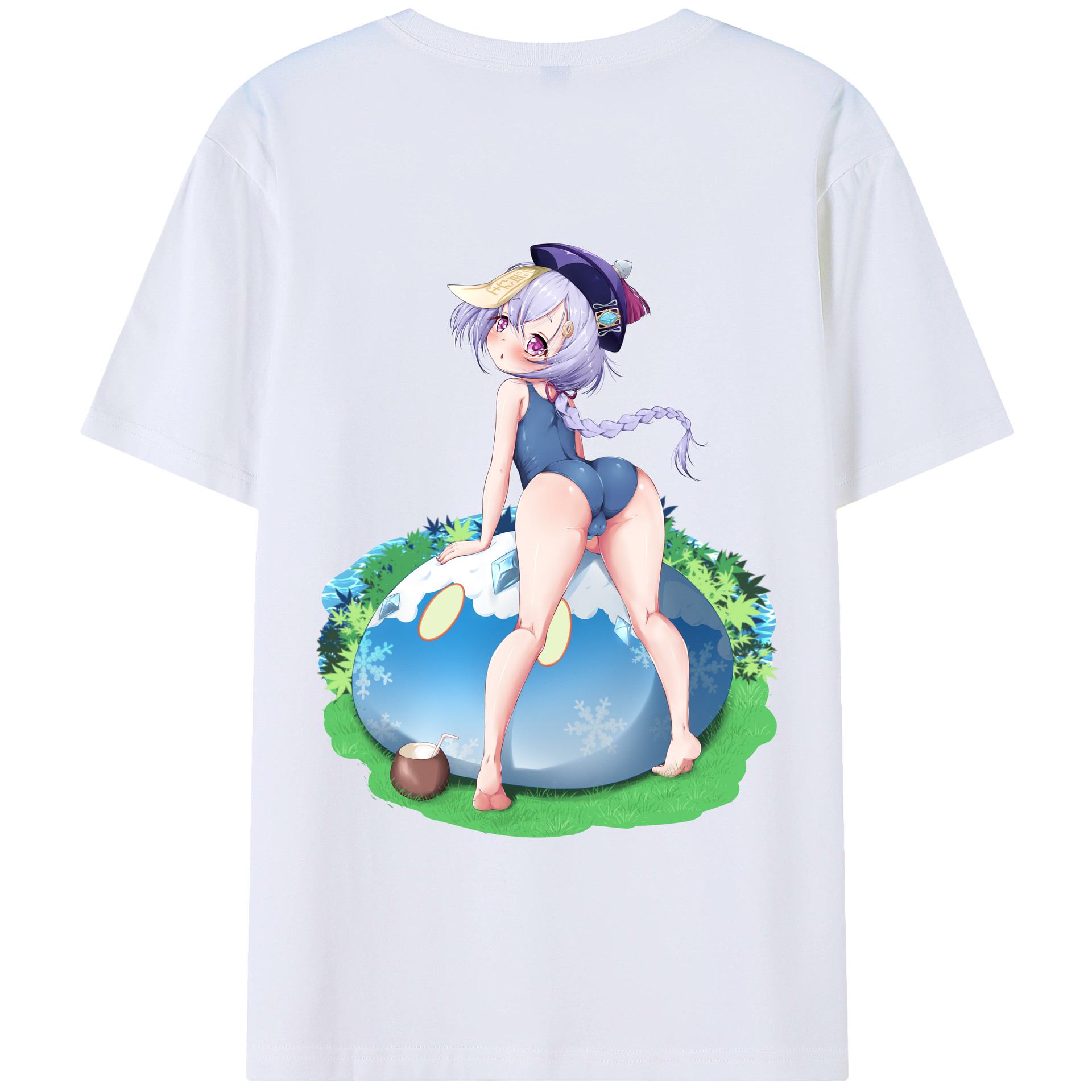 げんし神 七七 なな  genshin Nana 綿100％ メンズ半袖Tシャツ（バックプリント） 通気性