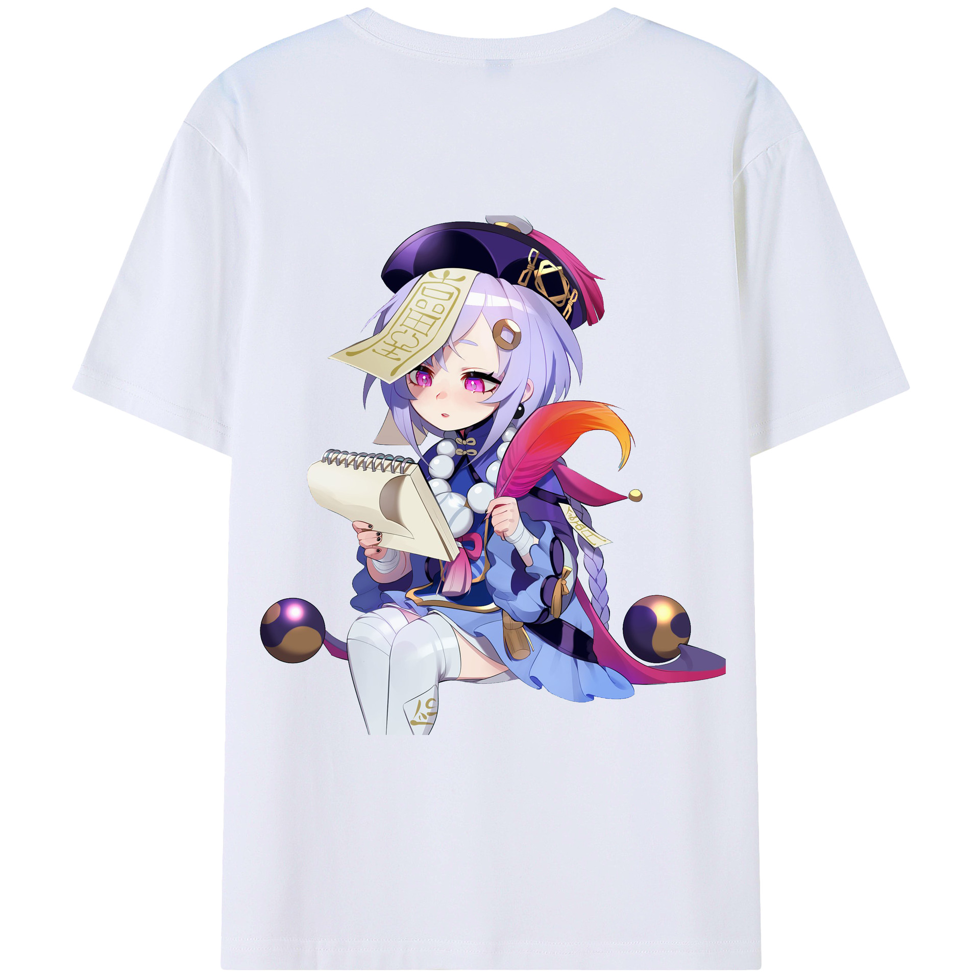 げんし神 七七 なな  genshin Nana 綿100％ メンズ半袖Tシャツ（バックプリント） 通気性