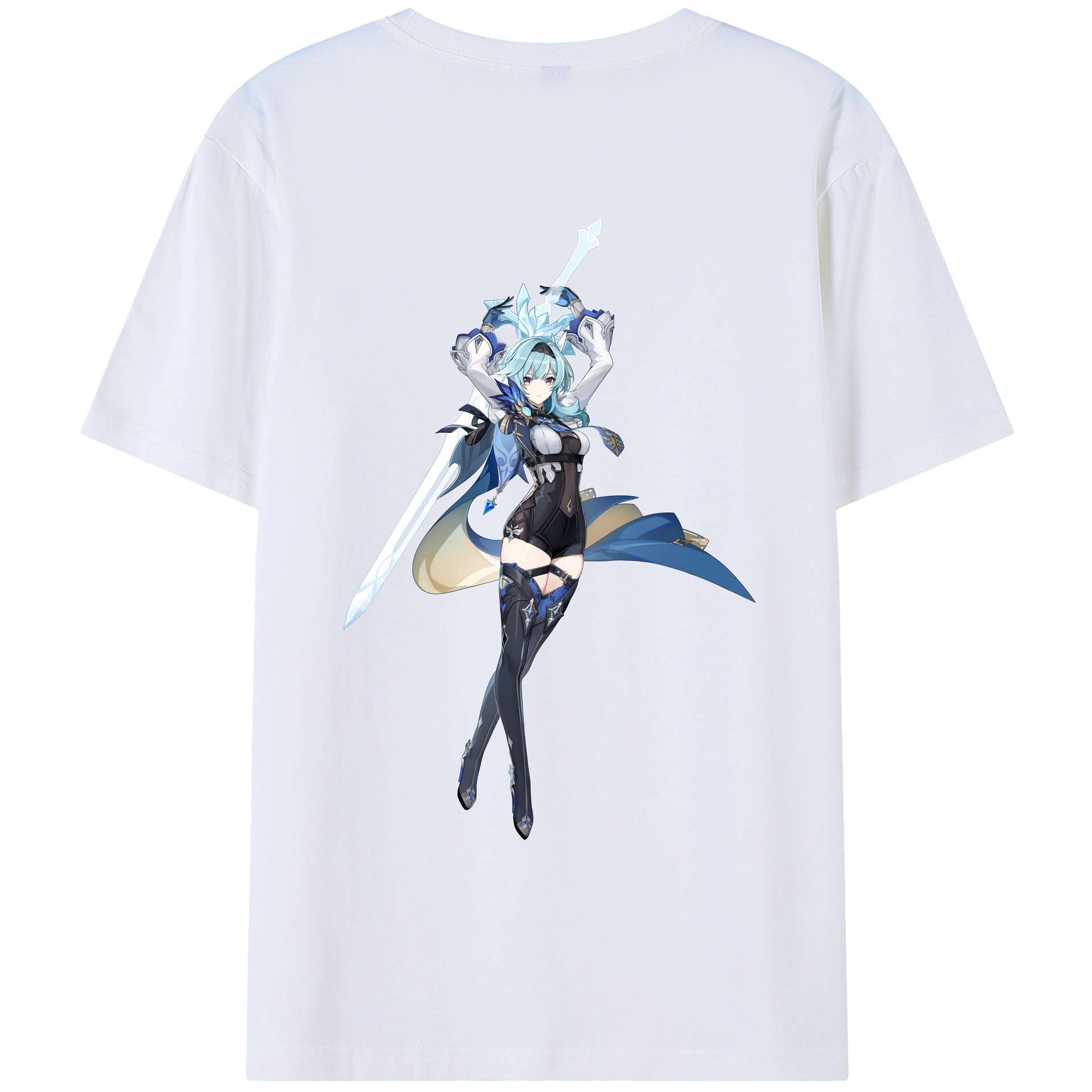 げんし神 优菈 ゆうら genshin Yūra 綿100％ メンズ半袖Tシャツ（バックプリント） 通気性