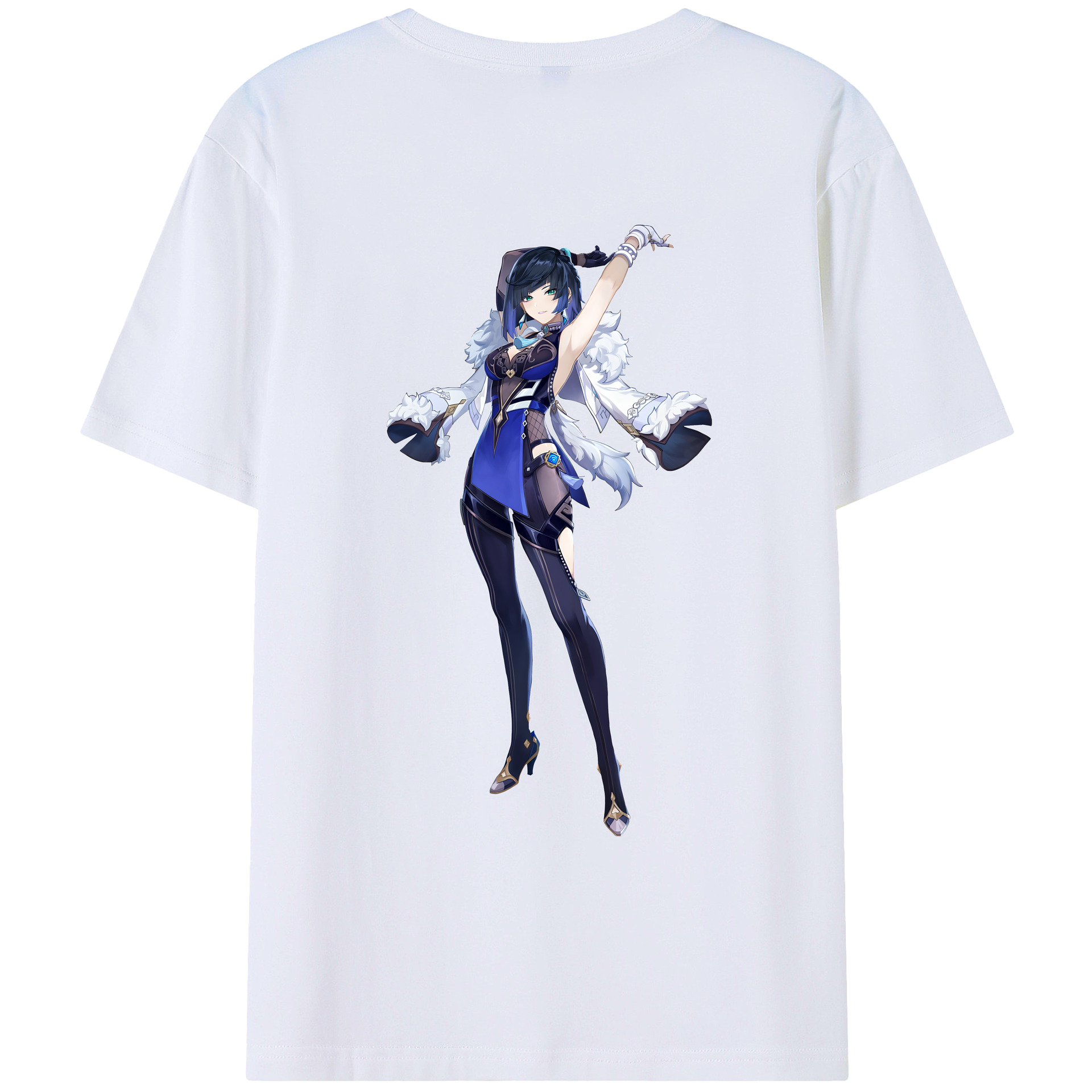 げんし神 夜兰 やらん genshin Yaran 綿100％ メンズ半袖Tシャツ（バックプリント） 通気性