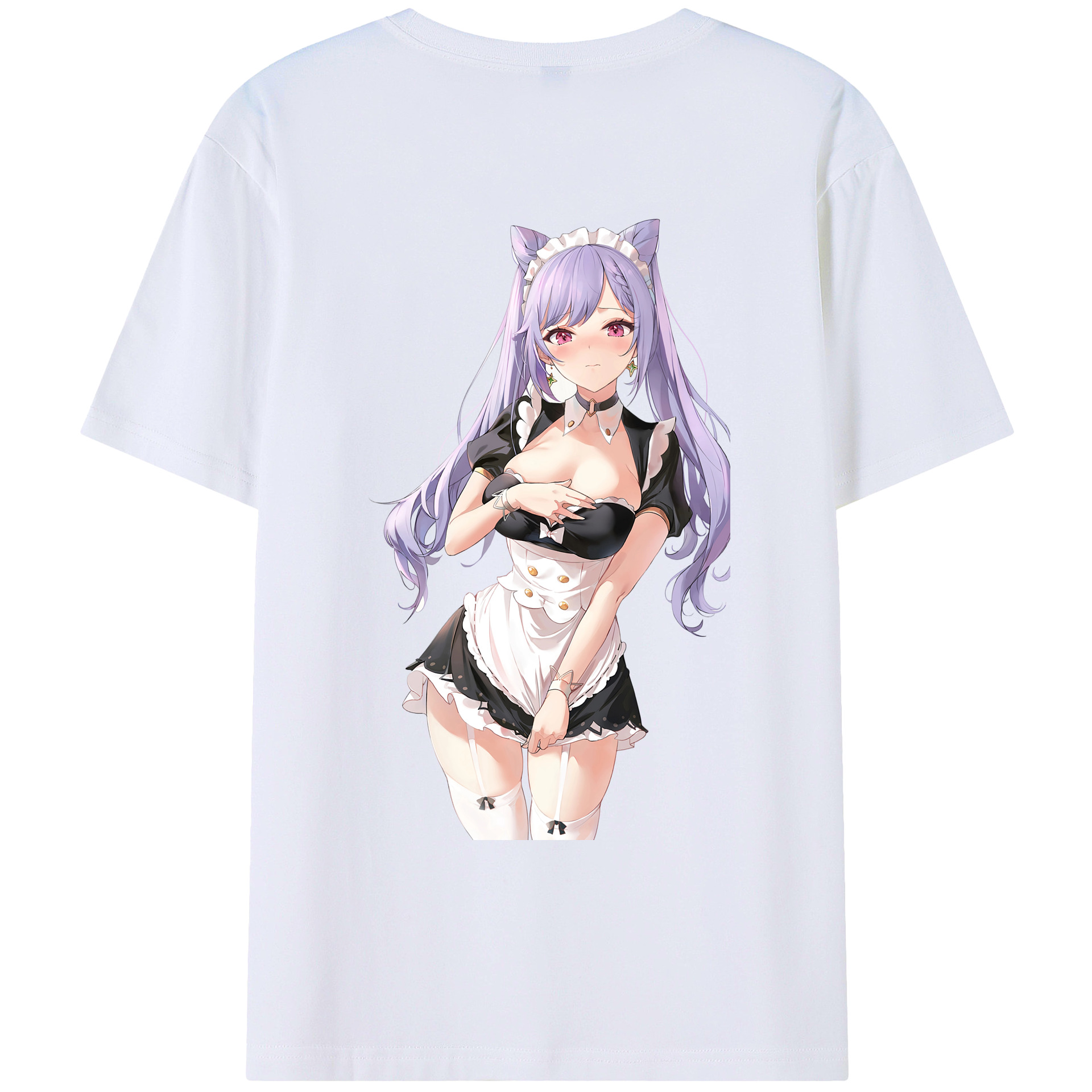 げんし神 刻晴 こくせい genshin Kokusei 綿100％ メンズ半袖Tシャツ（バックプリント） 通気性