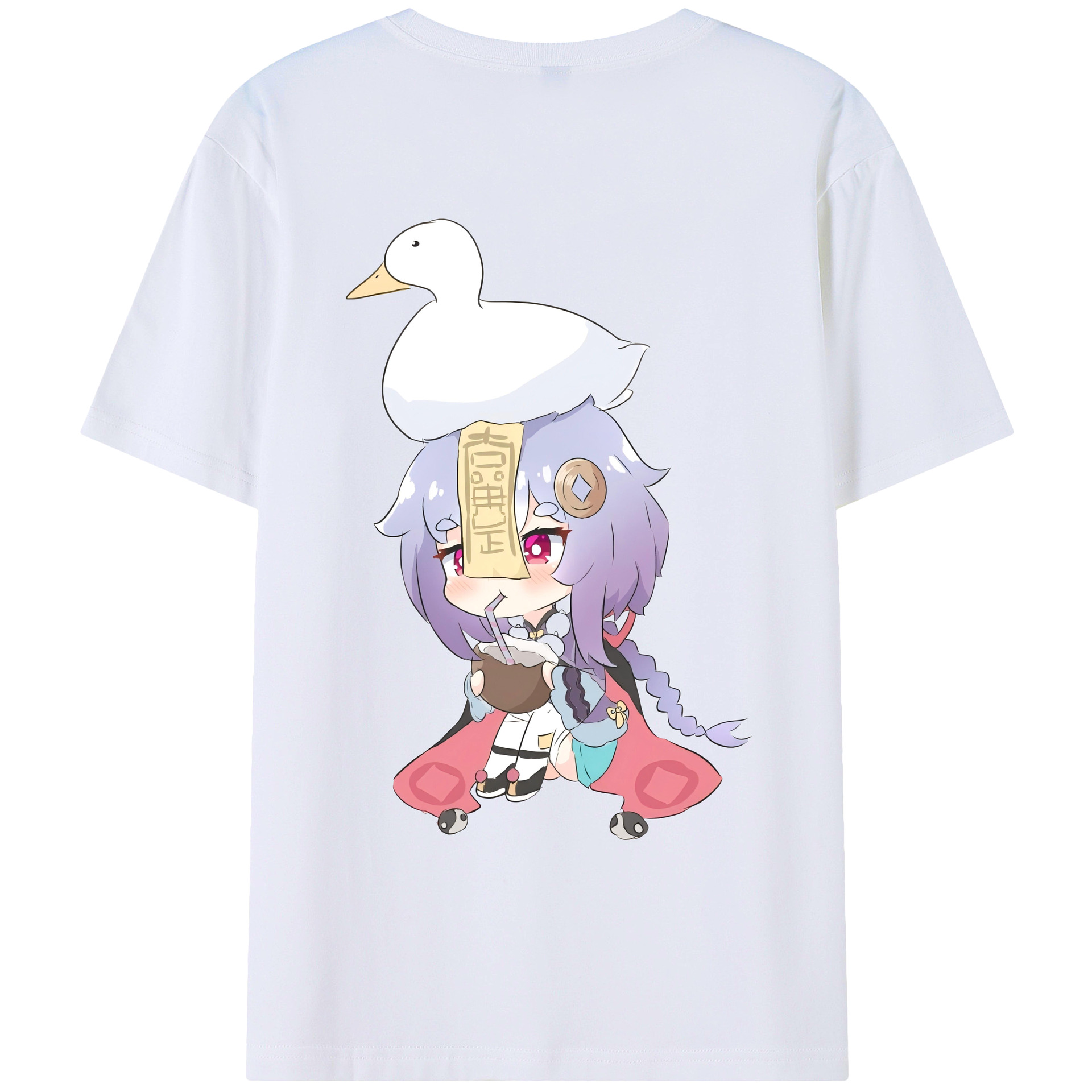 げんし神 七七 なな  genshin Nana 綿100％ メンズ半袖Tシャツ（バックプリント） 通気性
