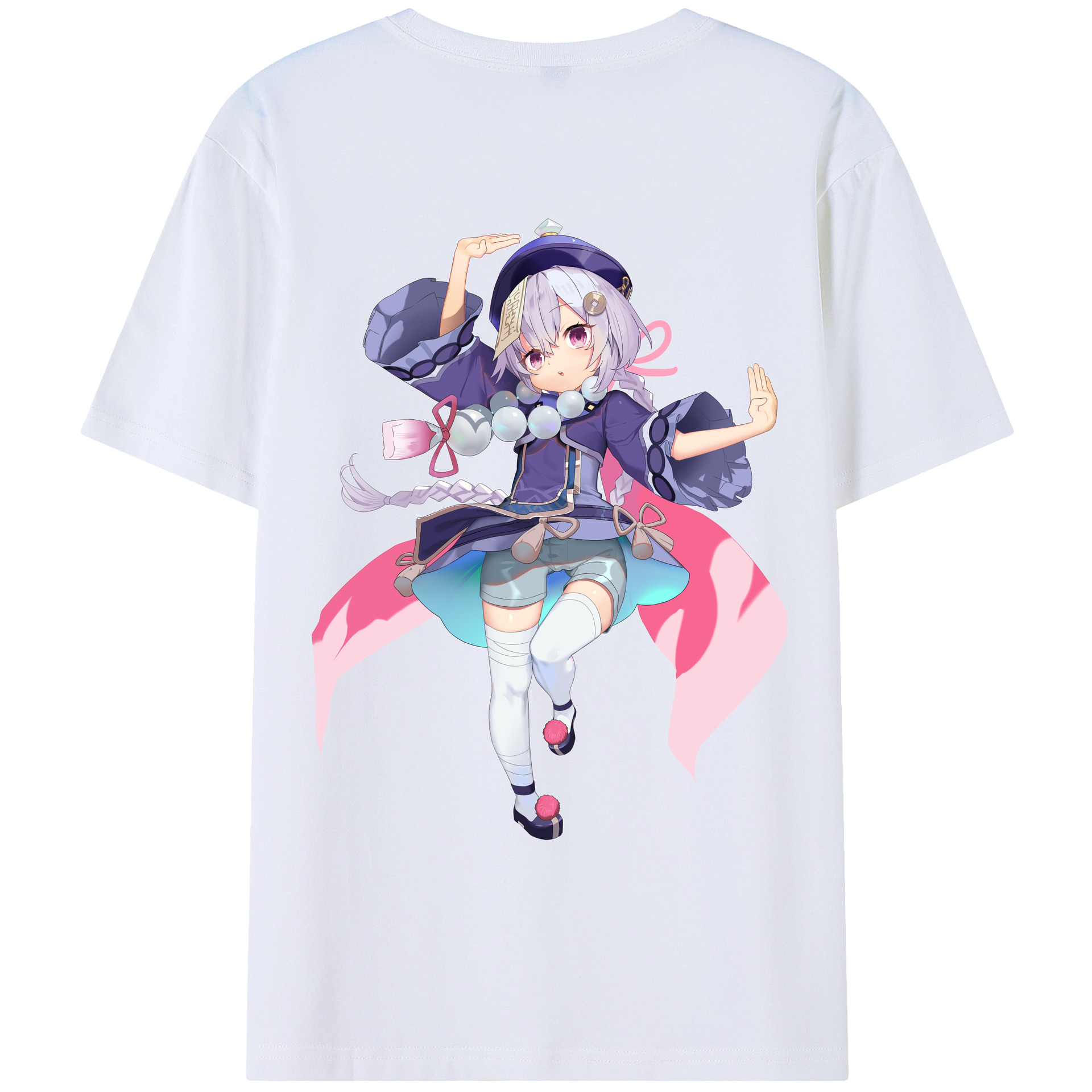 げんし神 七七 なな  genshin Nana 綿100％ メンズ半袖Tシャツ（バックプリント） 通気性