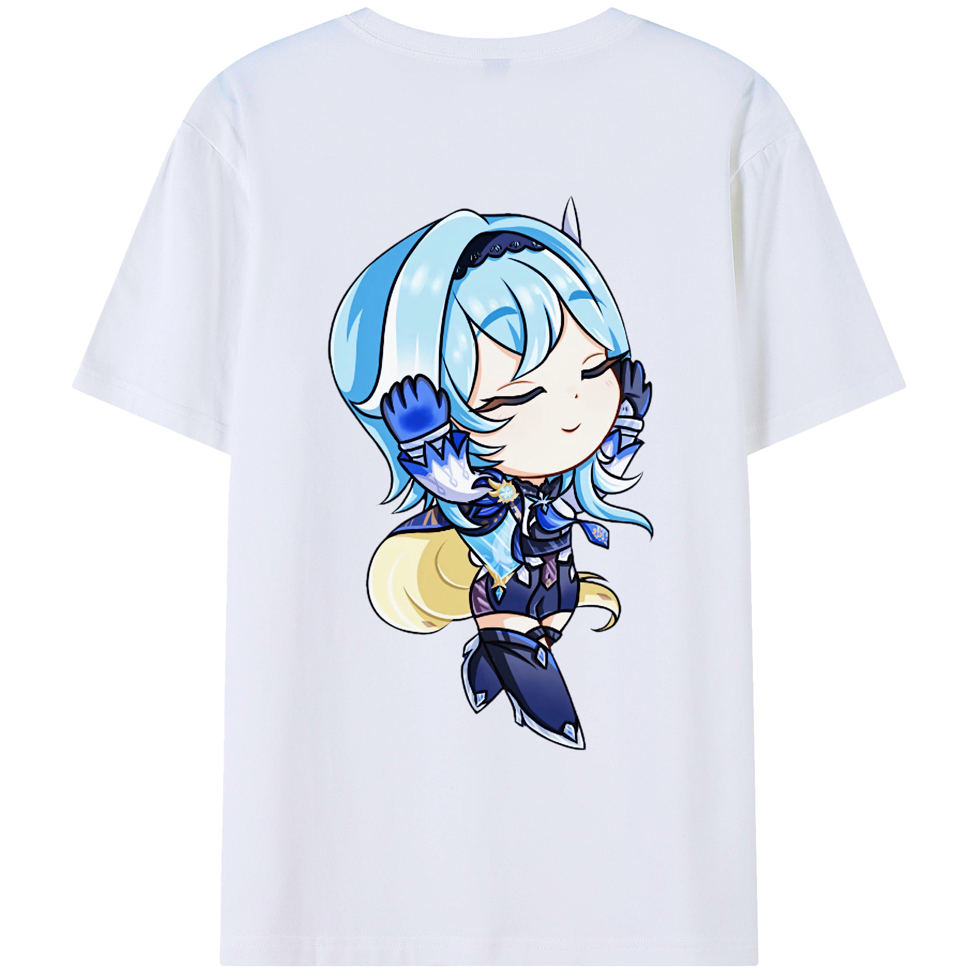 げんし神 优菈 ゆうら genshin Yūra 綿100％ メンズ半袖Tシャツ（バックプリント） 通気性