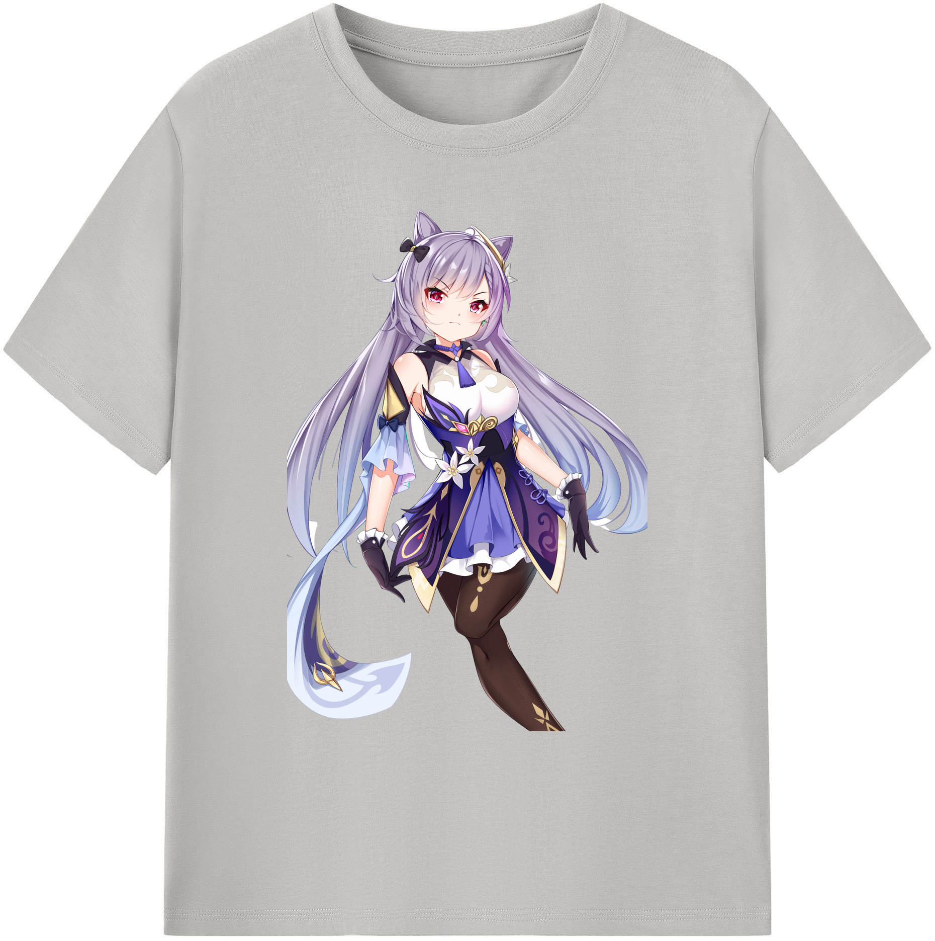 げんし神 刻晴 こくせい genshin Kokusei 綿100％ メンズ半袖Tシャツ｜肌触りやわらか＆通気性