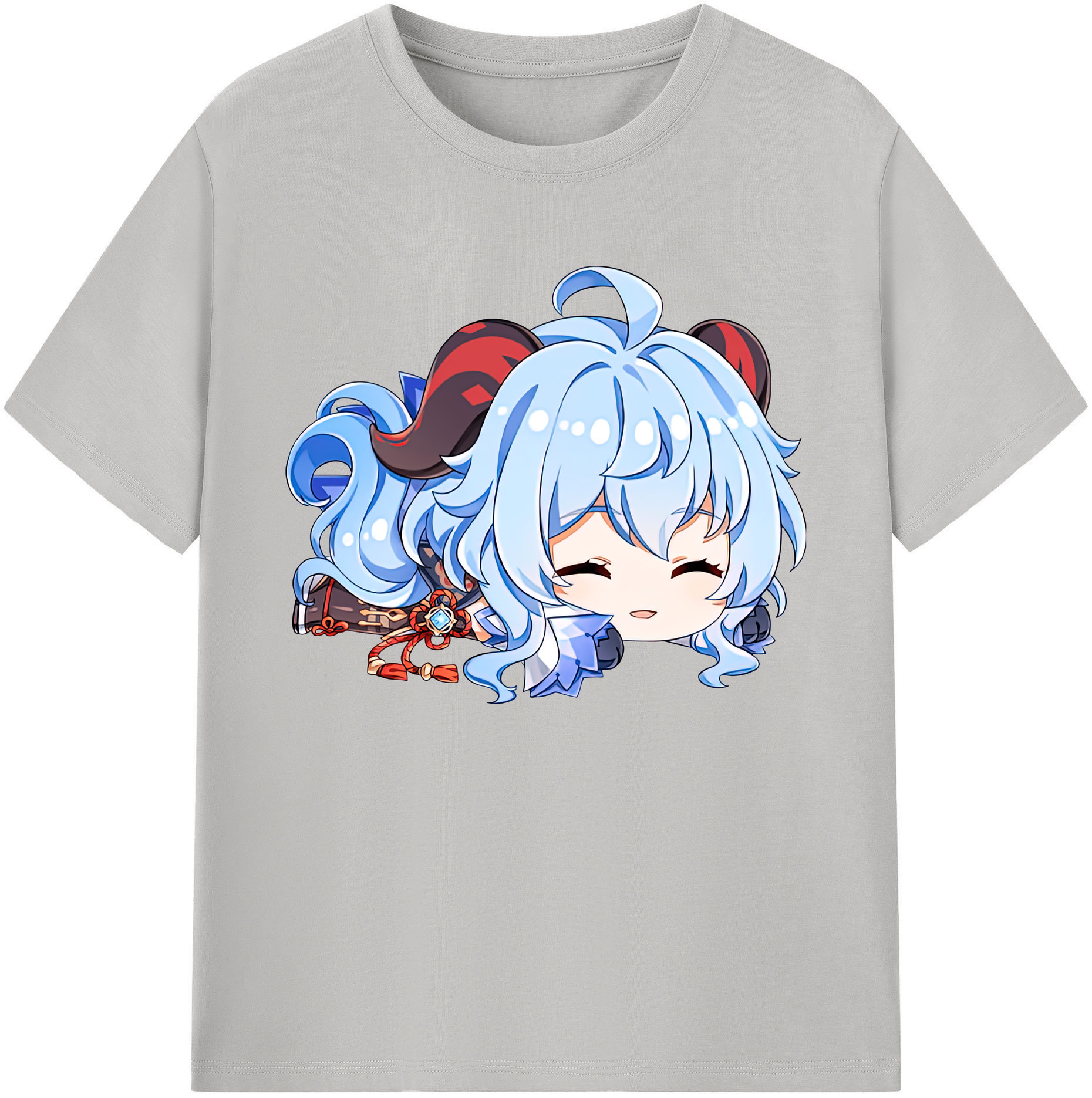 げんし神 甘雨 かんう genshin Ganyu 綿100％ メンズ半袖Tシャツ｜肌触りやわらか＆通気性