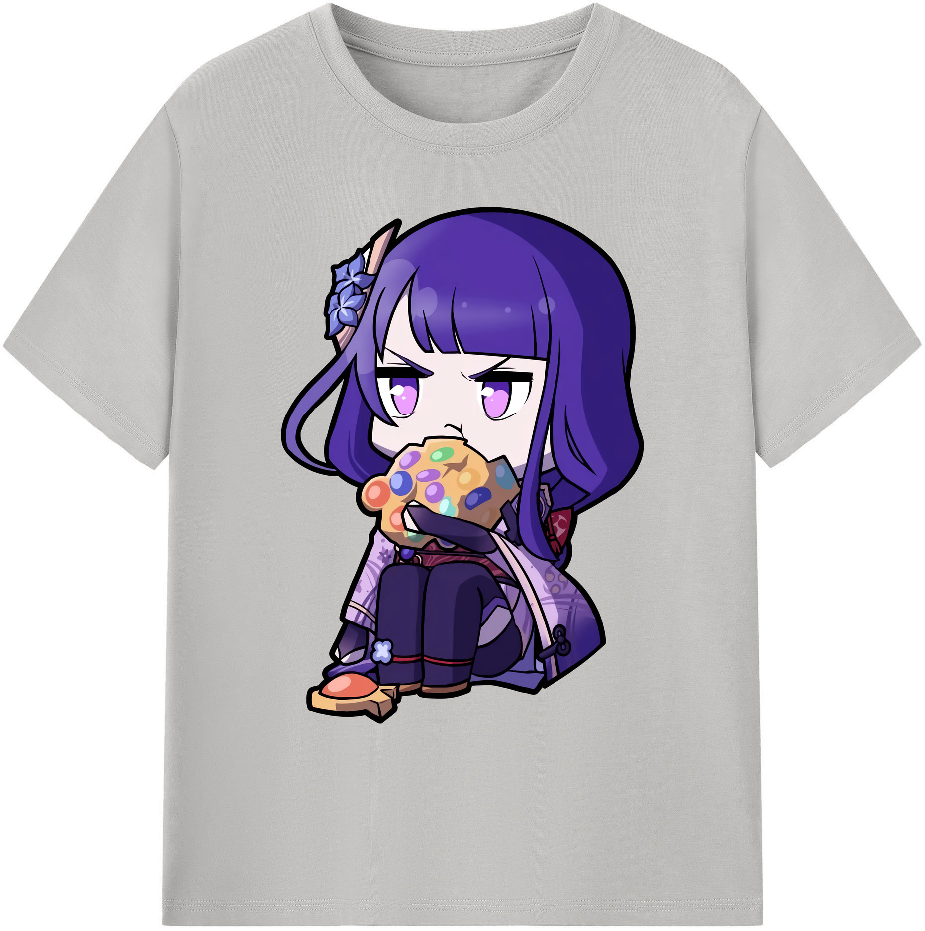 げんし神 雷電将軍 らいでんしょうぐん genshin Raiden Shogun 綿100％ メンズ半袖Tシャツ｜肌触りやわらか＆通気性
