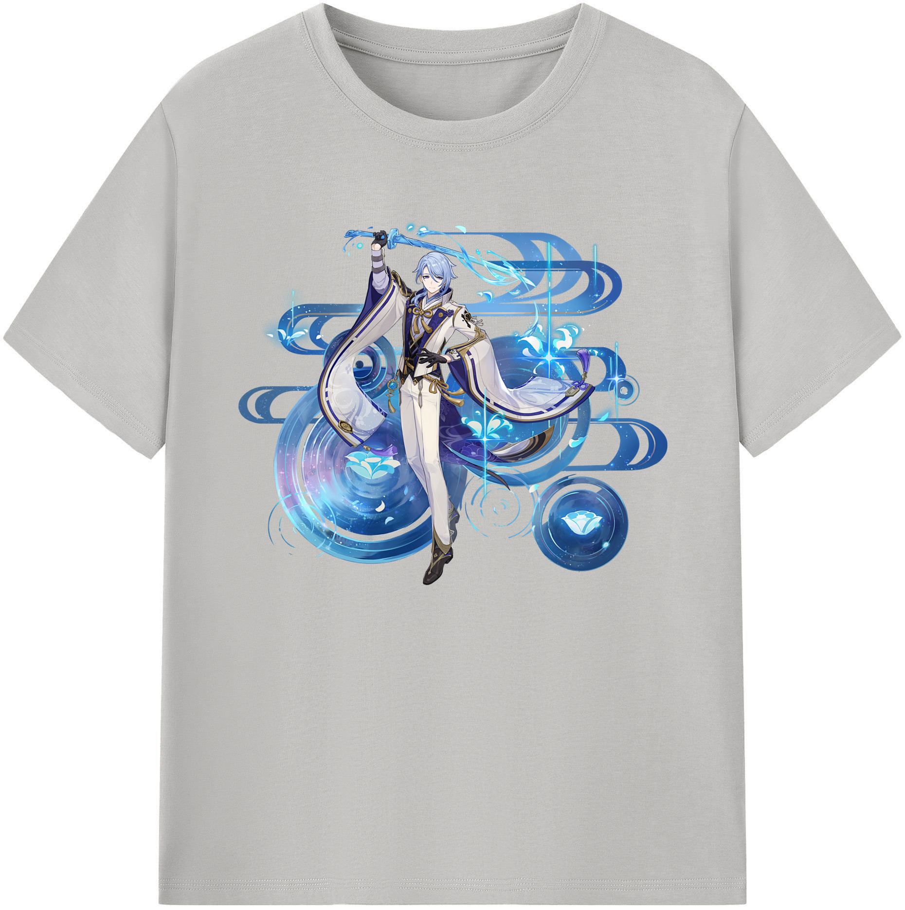 げんし神 神里綾人 かみさとあやと genshin Kamisato Ayato 綿100％ メンズ半袖Tシャツ｜肌触りやわらか＆通気性