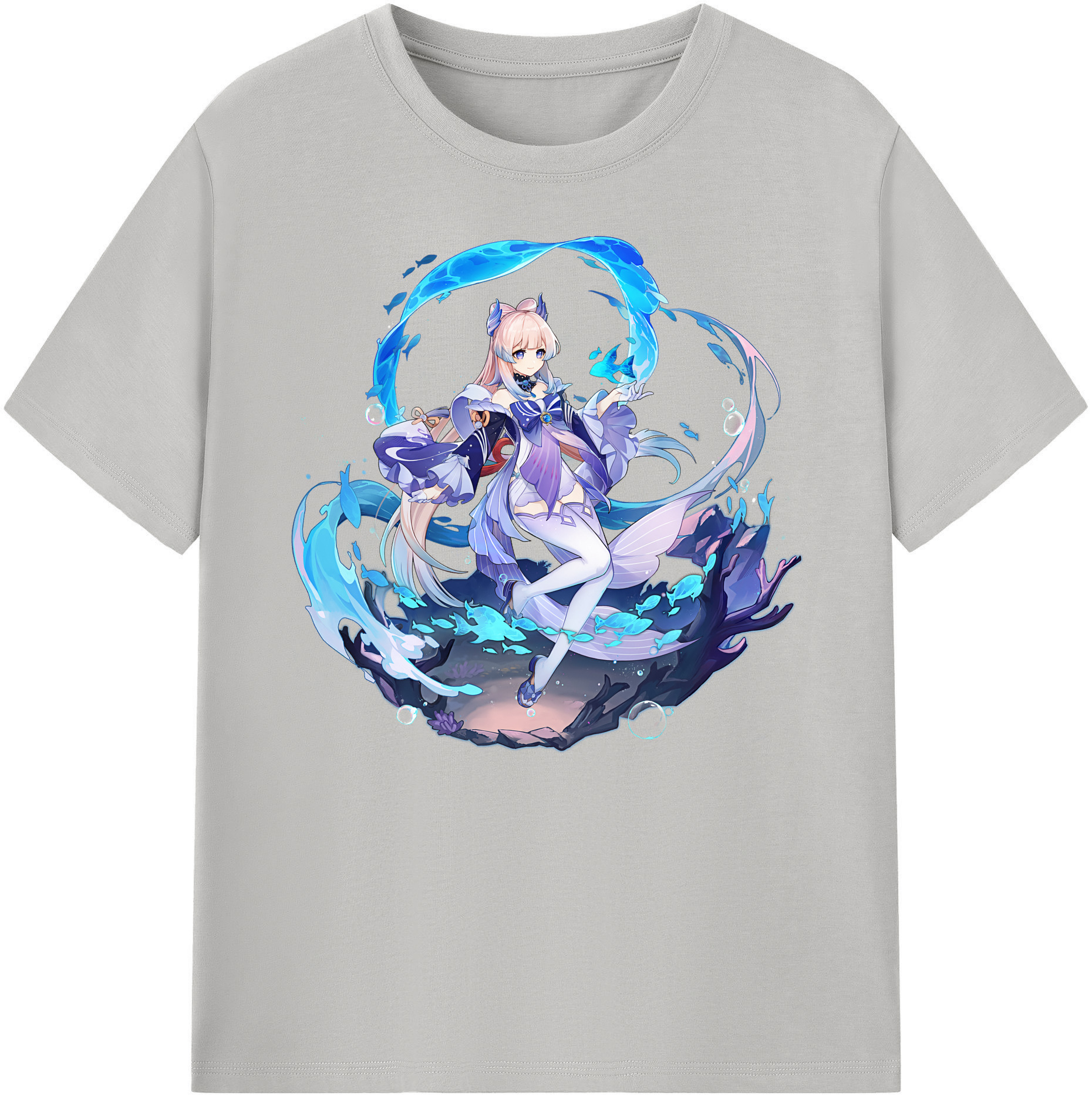 げんし神 珊瑚宮心海 サンゴノミヤ・ココミ genshin Sangonomiya Kokomi 綿100％ メンズ半袖Tシャツ｜肌触りやわらか＆通気性