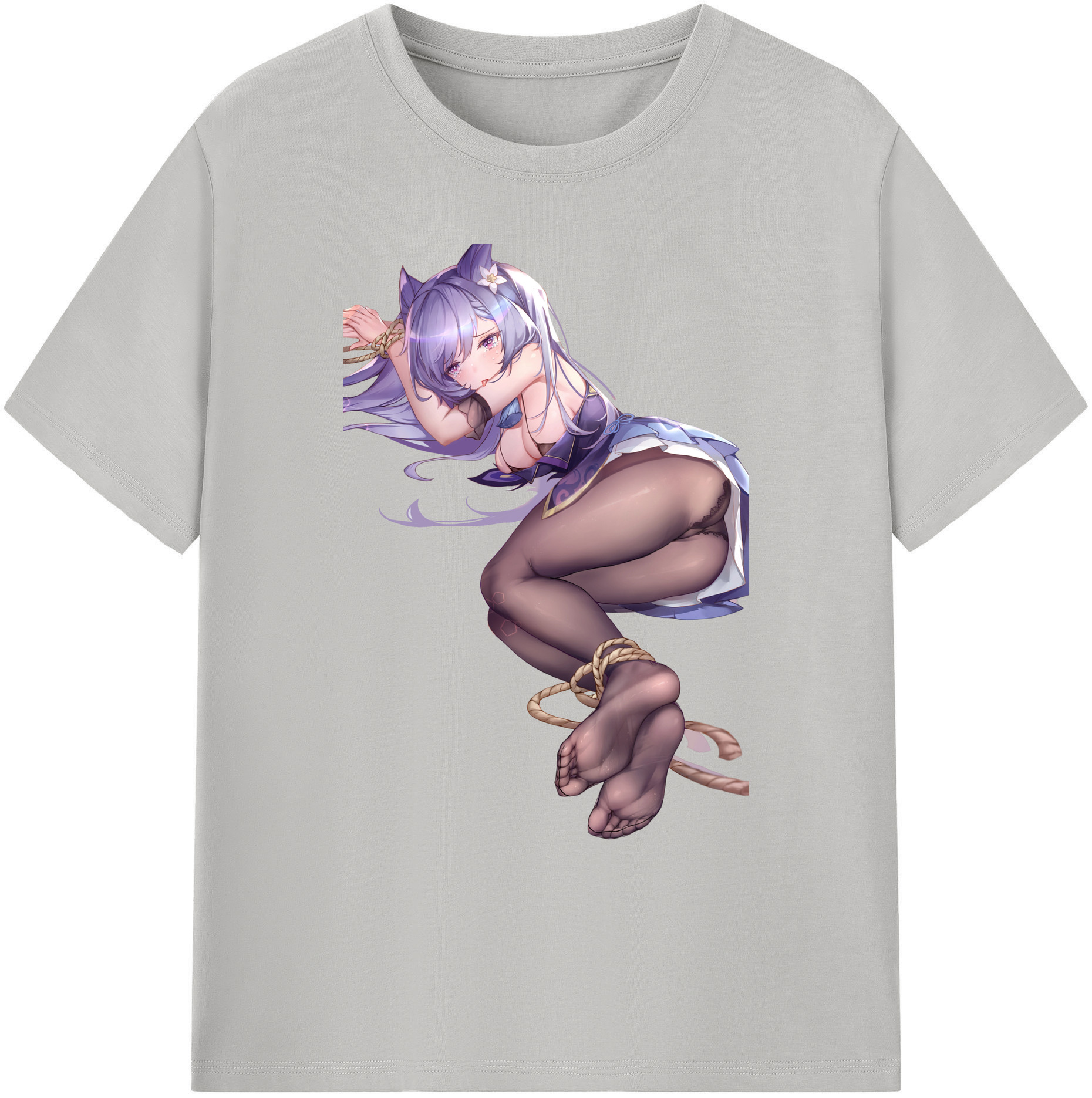 げんし神 刻晴 こくせい genshin Kokusei 綿100％ メンズ半袖Tシャツ｜肌触りやわらか＆通気性