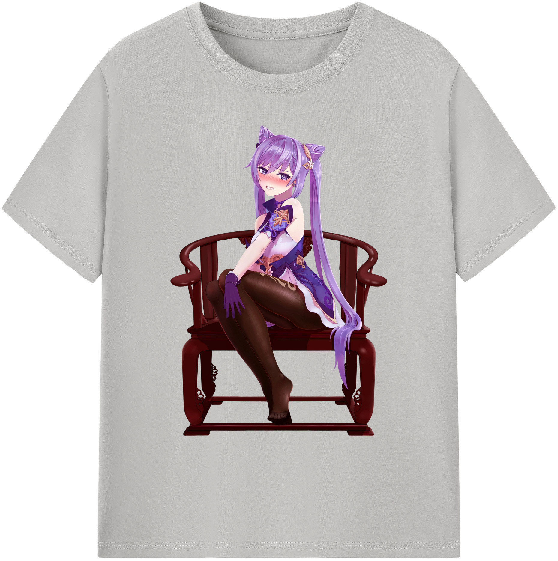 げんし神 刻晴 こくせい genshin Kokusei 綿100％ メンズ半袖Tシャツ｜肌触りやわらか＆通気性